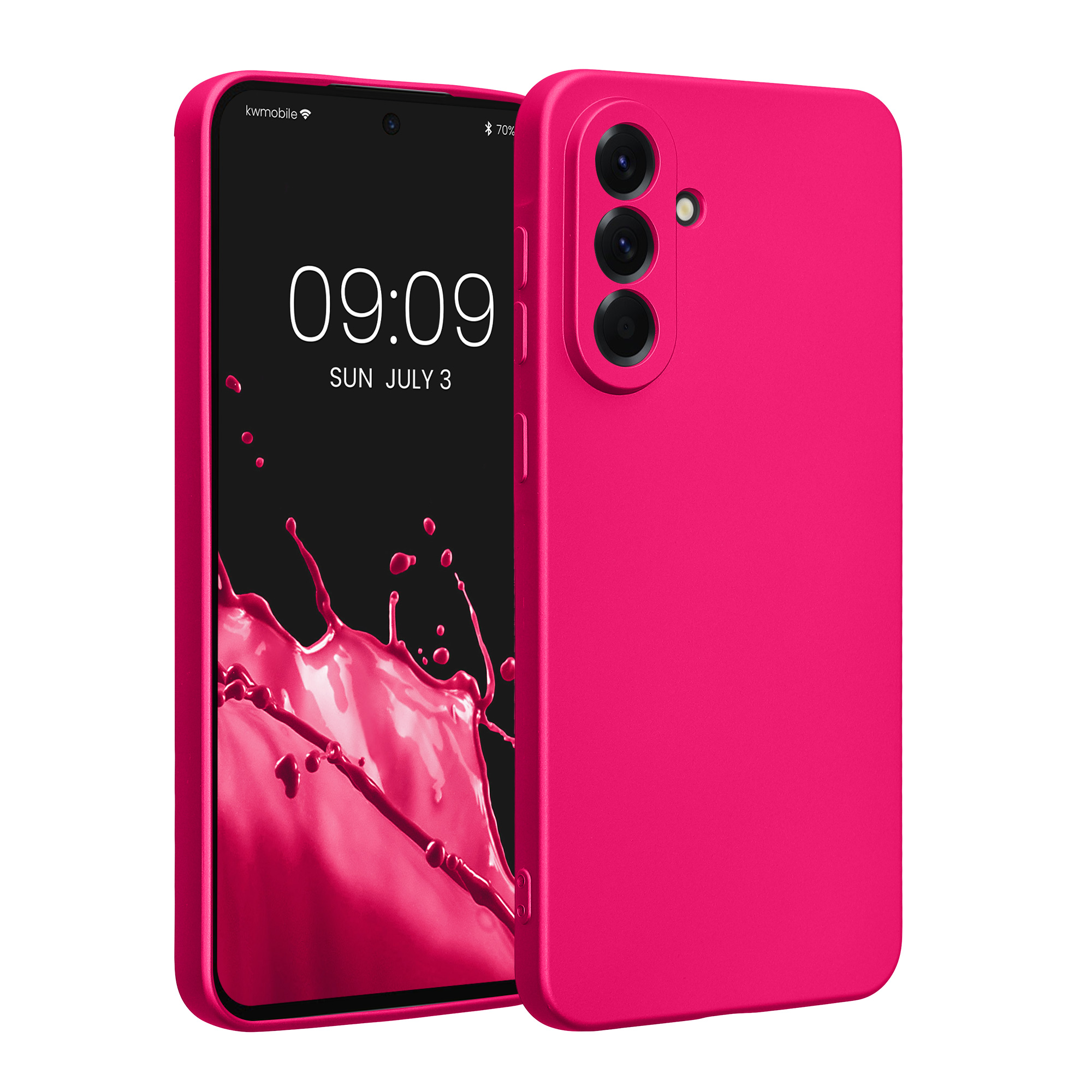 Kryt na mobil Samsung Galaxy A56 5G kwmobile TPU metalický Metalická růžová