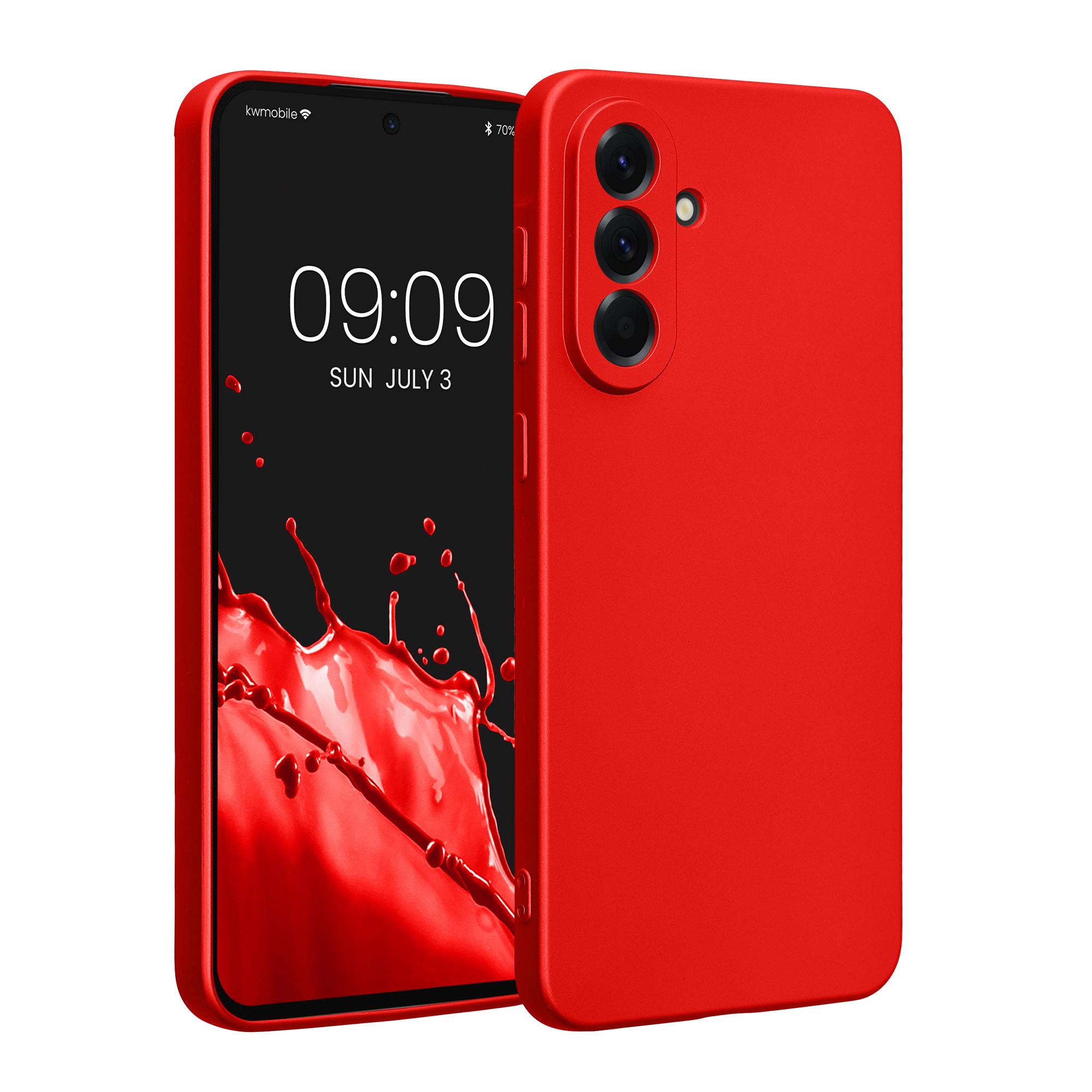 Kryt na mobil Samsung Galaxy A56 5G kwmobile TPU metalický Metalická tmavě červená