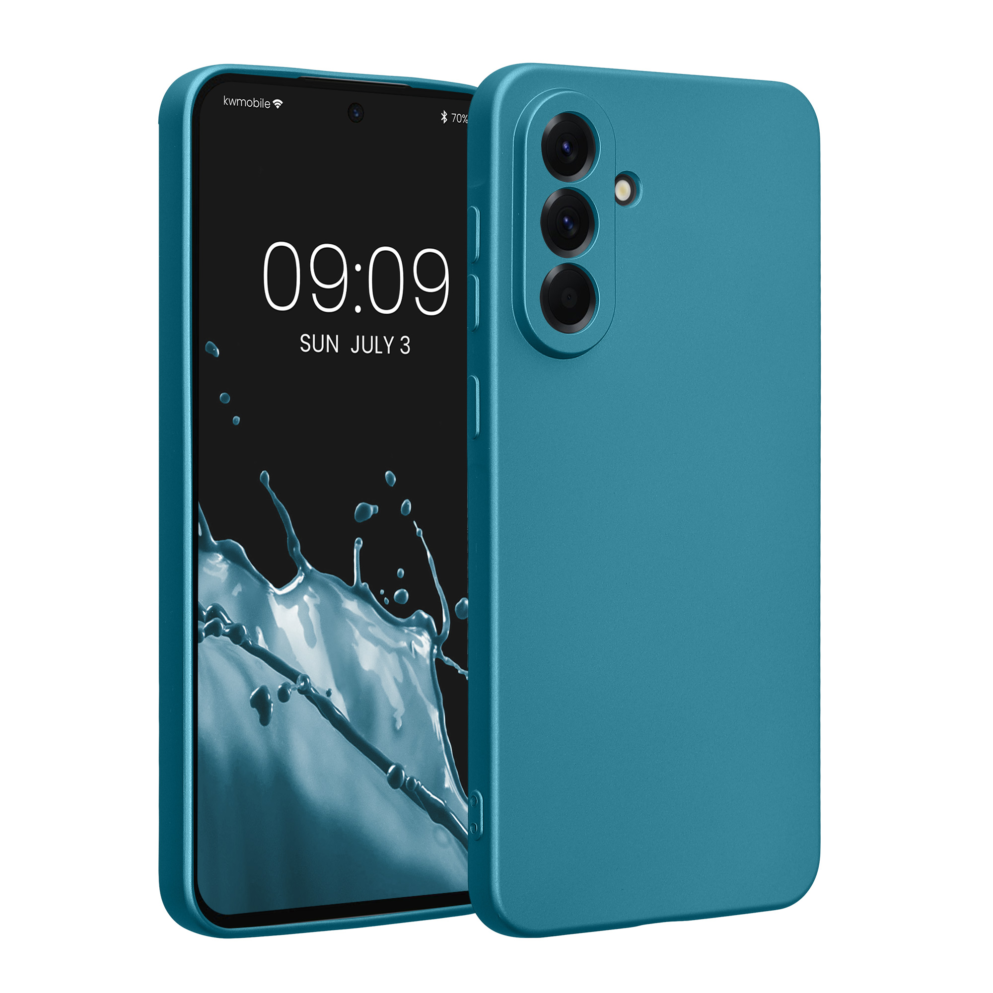 Kryt na mobil Samsung Galaxy A56 5G kwmobile TPU metalický Metalická karibská modrá