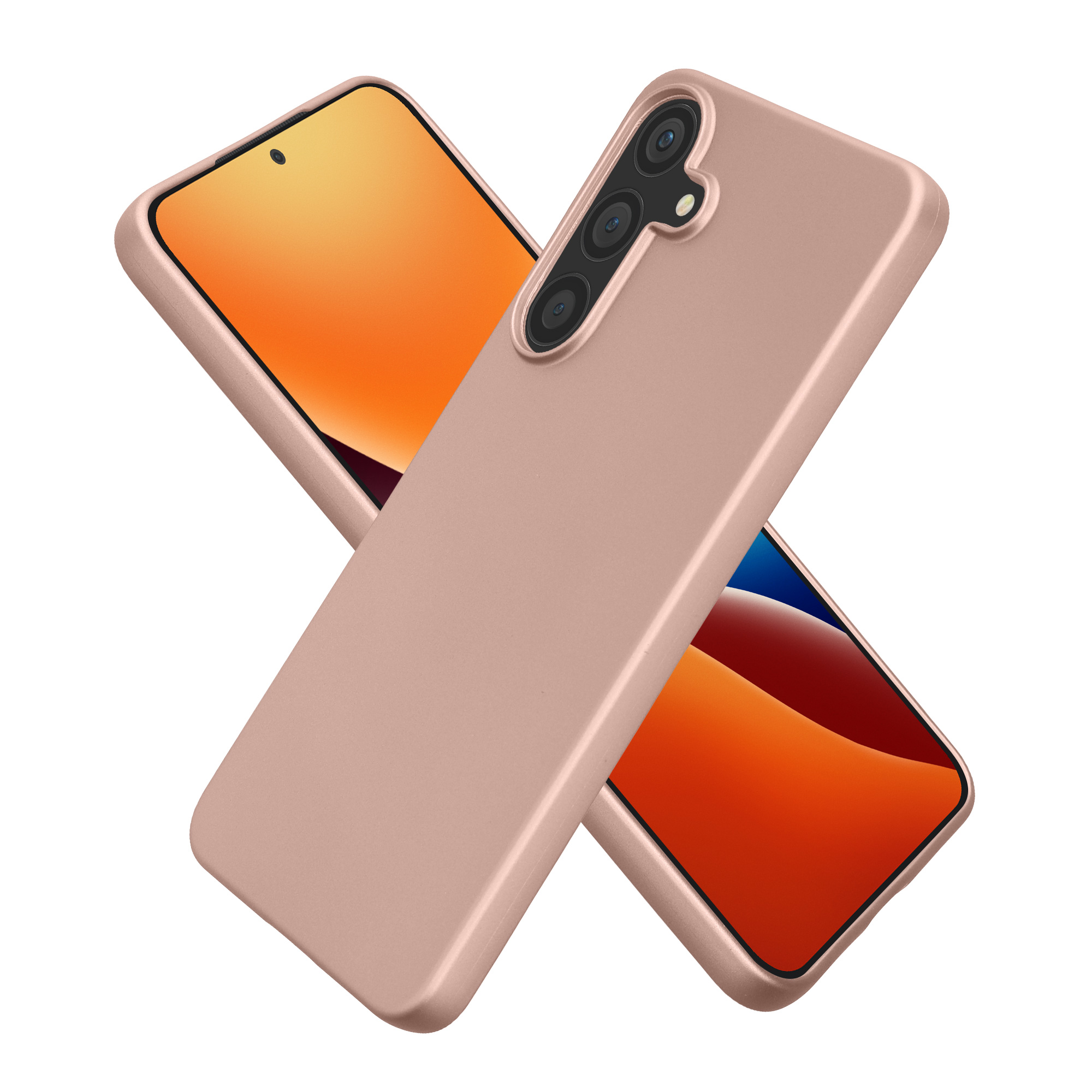 Pouzdro pro Samsung Galaxy S25 FE kwmobile tenké metalické silikonové - metalická růžové zlato