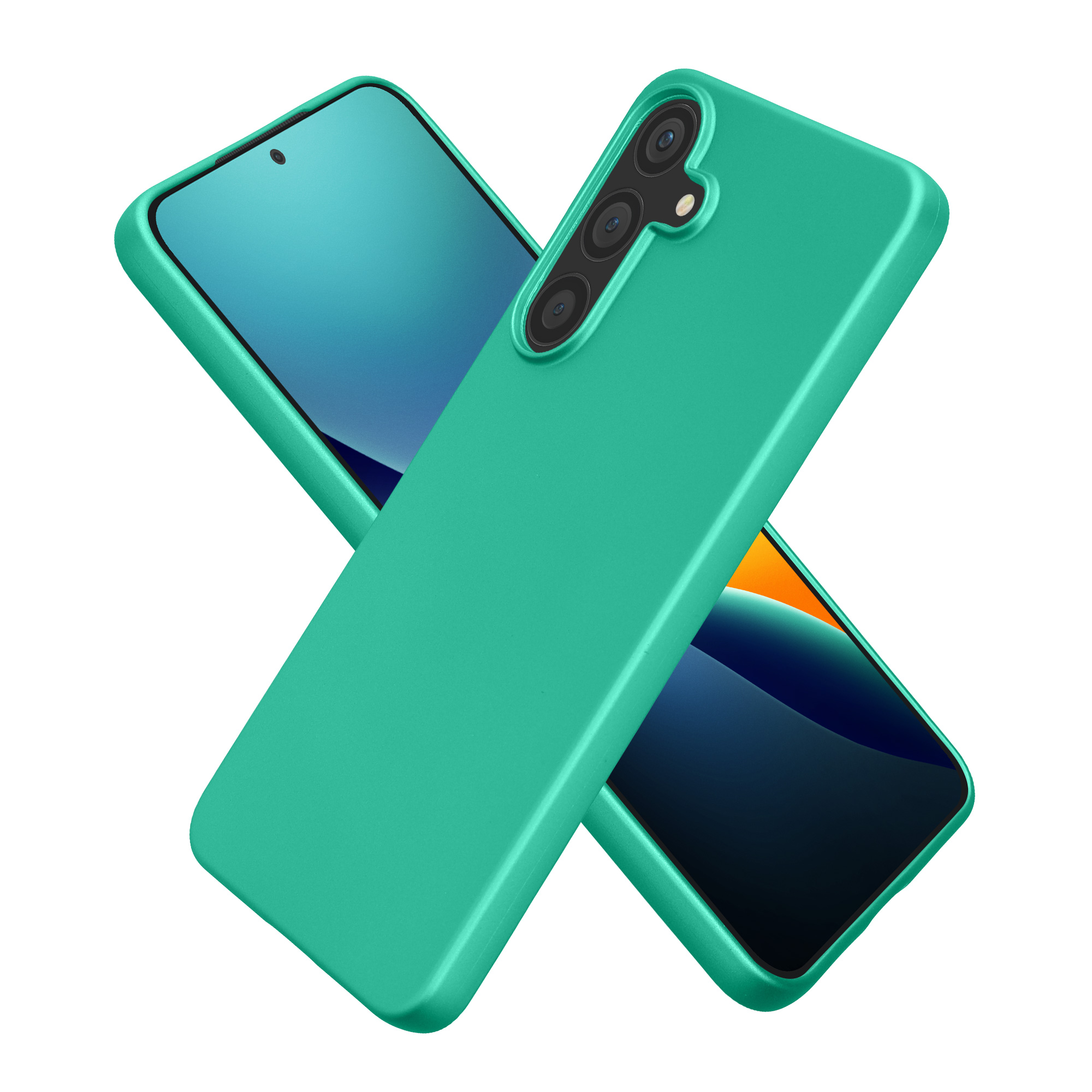 Pouzdro pro Samsung Galaxy S25 FE kwmobile tenké metalické silikonové - tmavá metalická zelená