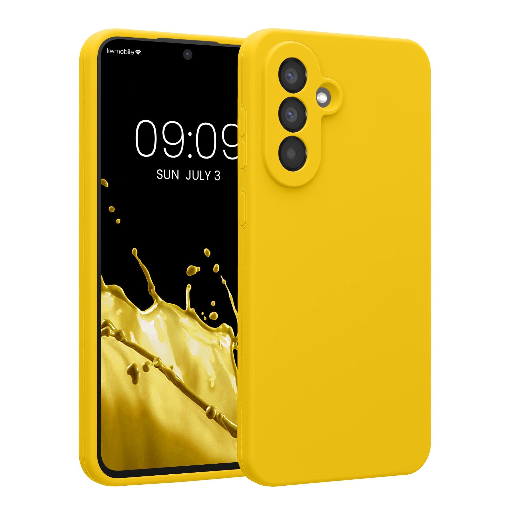 Kryt na mobil Samsung Galaxy A56 5G kwmobile slim matný TPU Zářivá žlutá