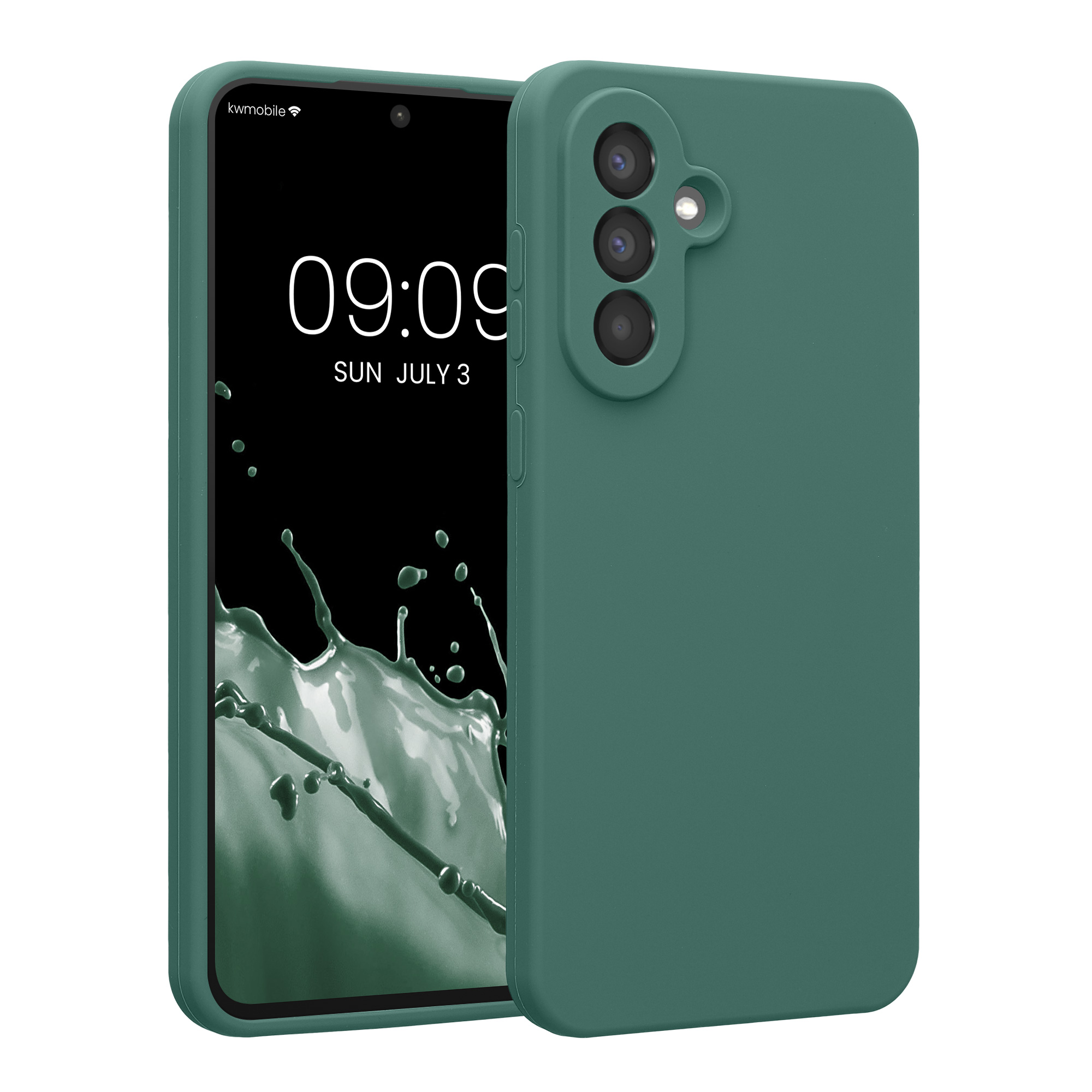 Kryt na mobil Samsung Galaxy A56 5G kwmobile slim matný TPU Lesní zelená