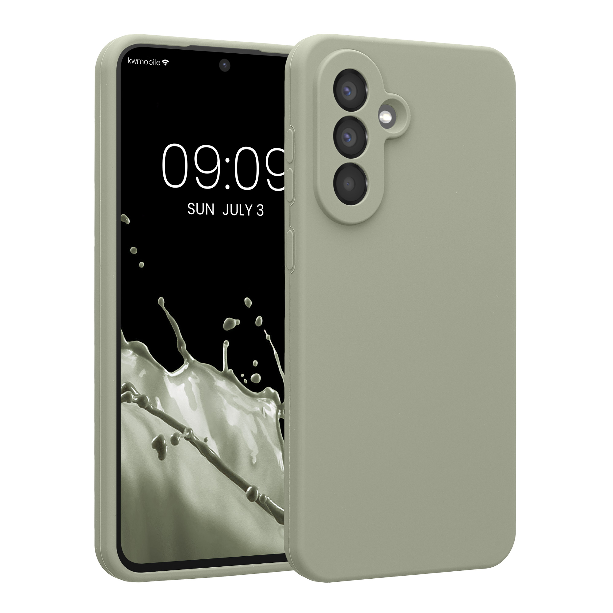 Kryt na mobil Samsung Galaxy A56 5G kwmobile slim matný TPU Šedo-zelená
