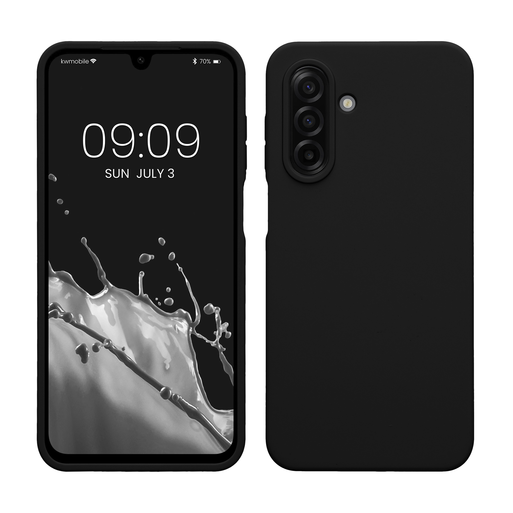 kwmobile měkký ochranný silikonový kryt pro Samsung Galaxy A17 4G / 5G, nárazuvzdorný, kompatibilní s bezdrátovým nabíjením, černá