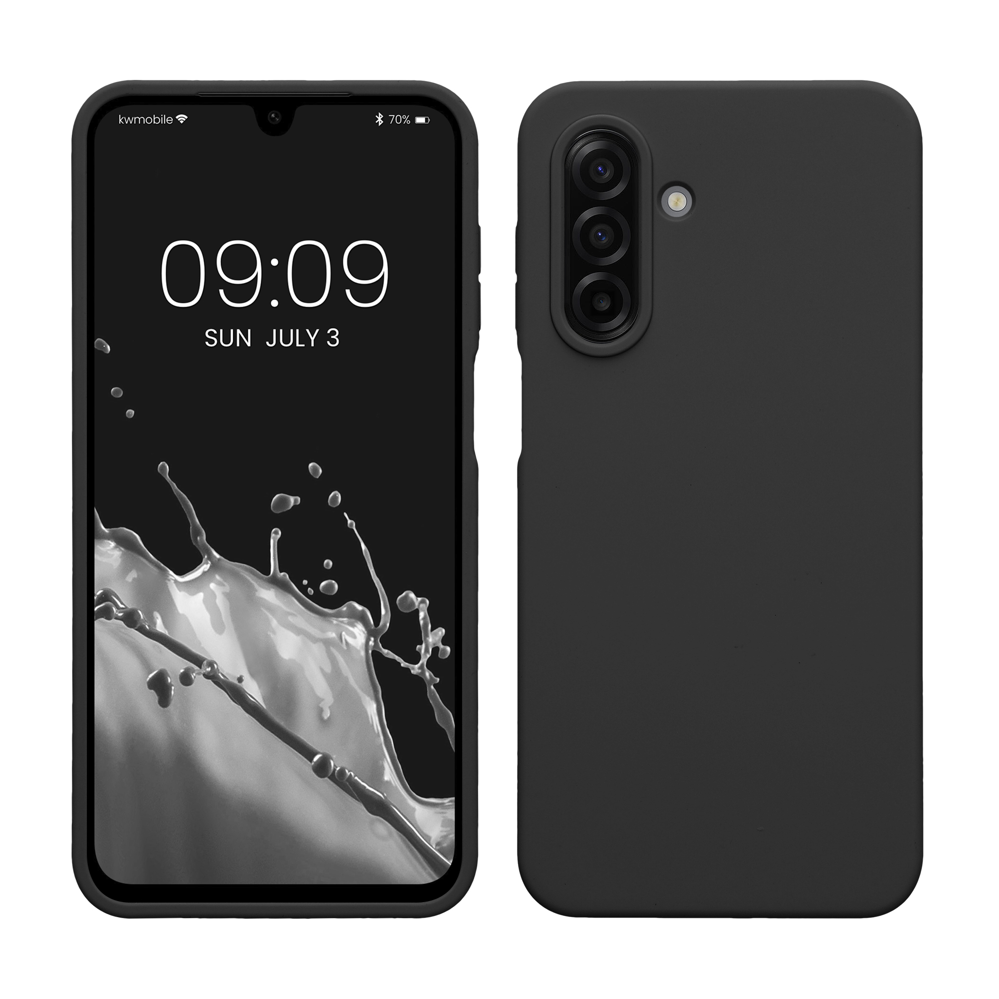 kwmobile měkký ochranný silikonový kryt pro Samsung Galaxy A17 4G / 5G, nárazuvzdorný, kompatibilní s bezdrátovým nabíjením, matně černá