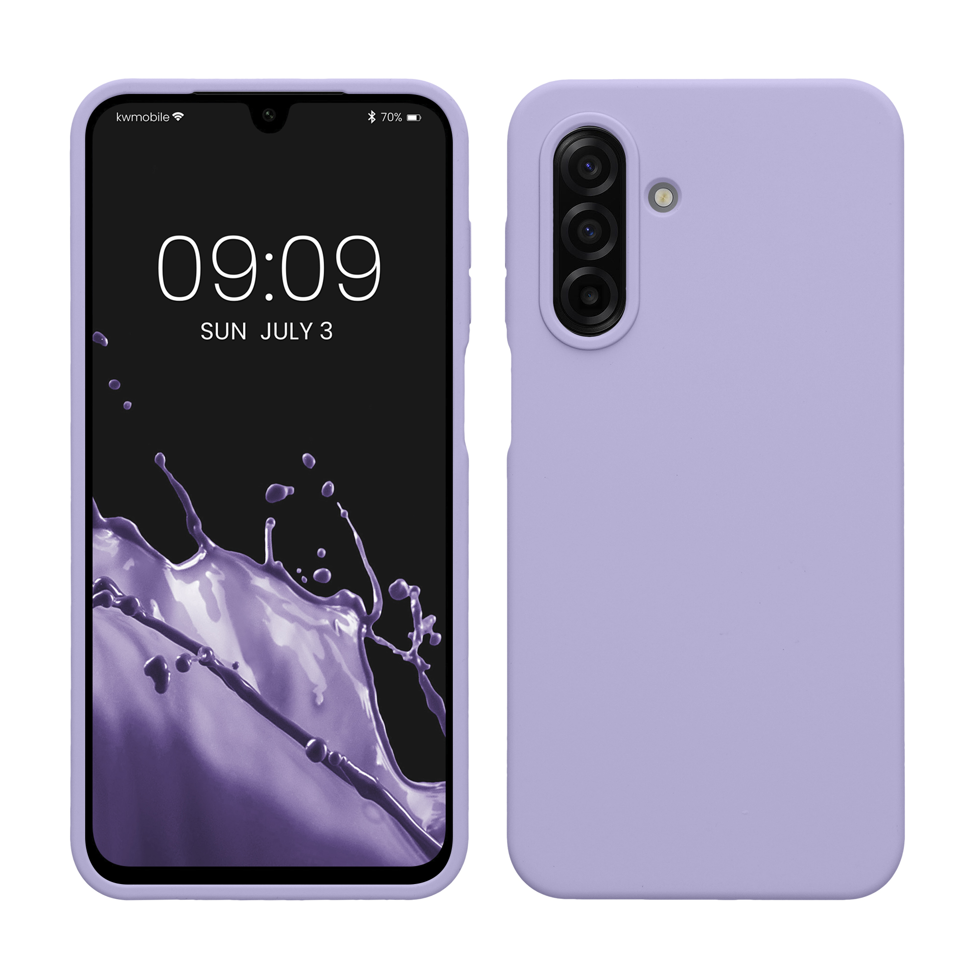 kwmobile měkký ochranný silikonový kryt pro Samsung Galaxy A17 4G / 5G, nárazuvzdorný, kompatibilní s bezdrátovým nabíjením, levandulová