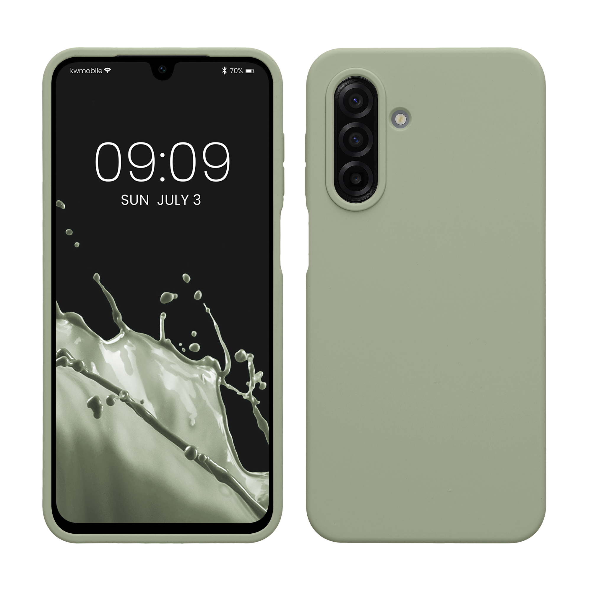 Pouzdro pro Samsung Galaxy A17 4G / 5G kwmobile silikonové - šedozelená