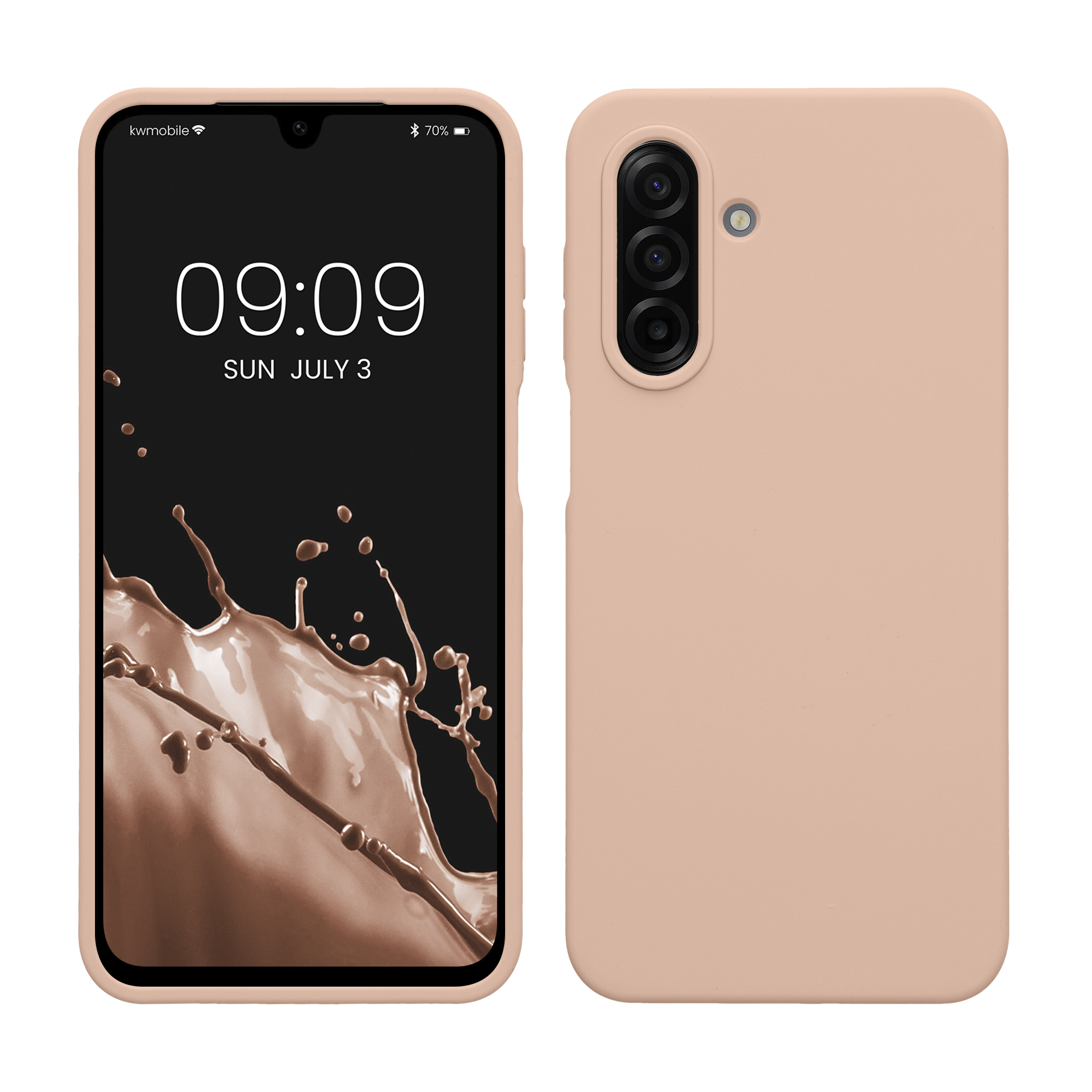 Pouzdro pro Samsung Galaxy A17 4G / 5G kwmobile silikonové - kokosová