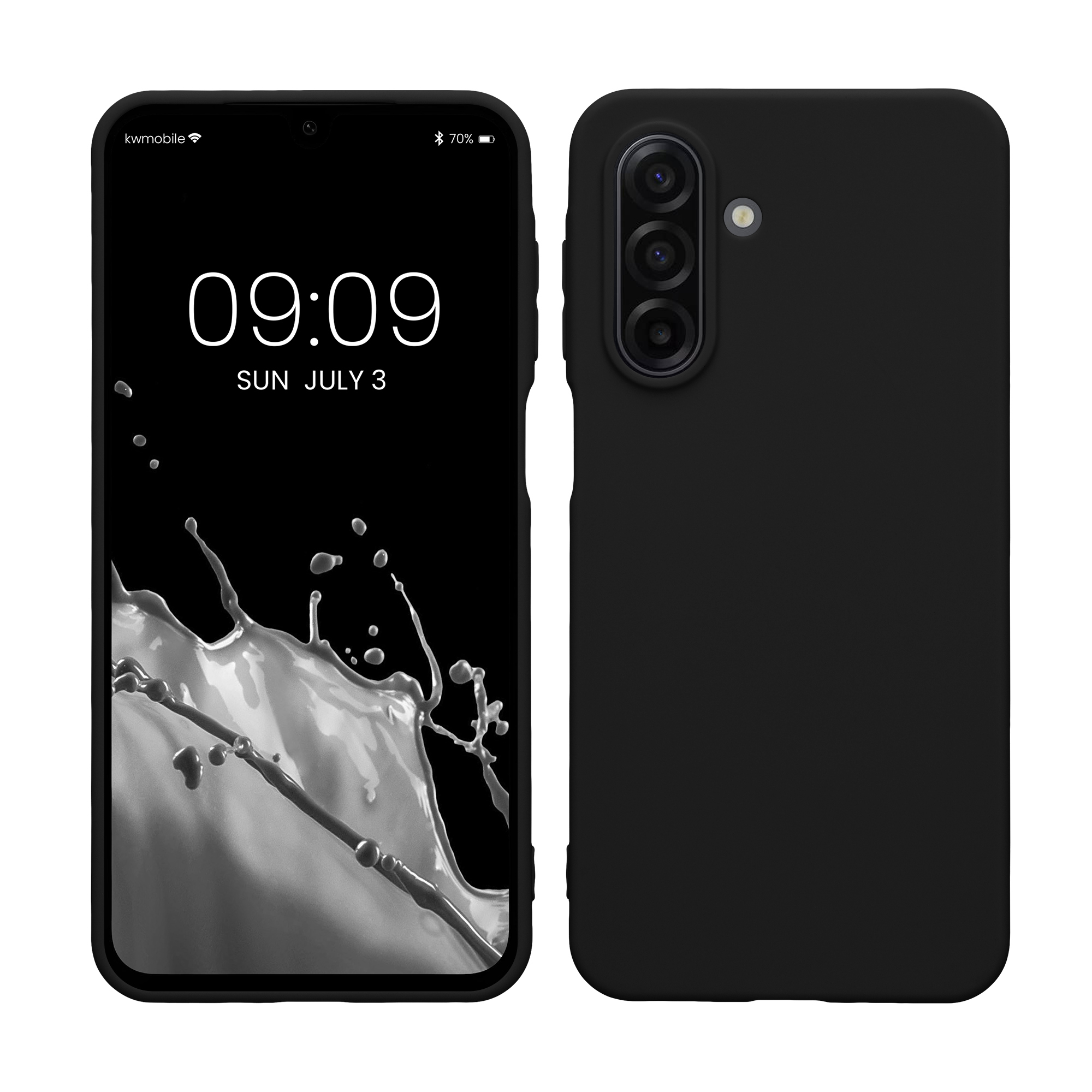 kwmobile měkký ochranný TPU kryt pro Samsung Galaxy A17 4G / 5G, nárazuvzdorný, kompatibilní s bezdrátovým nabíjením, matně černá