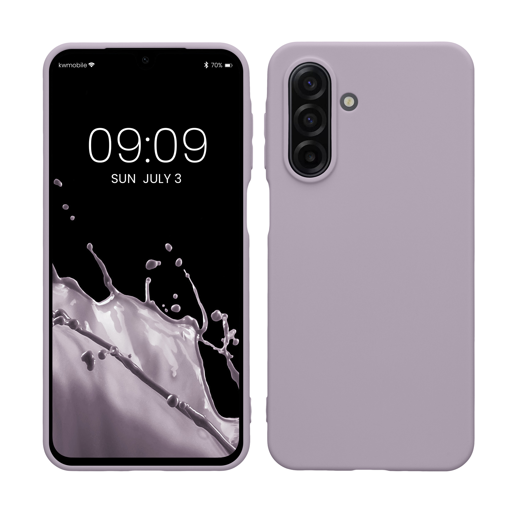 kwmobile měkký ochranný TPU kryt pro Samsung Galaxy A17 4G / 5G, nárazuvzdorný, kompatibilní s bezdrátovým nabíjením, levandulová