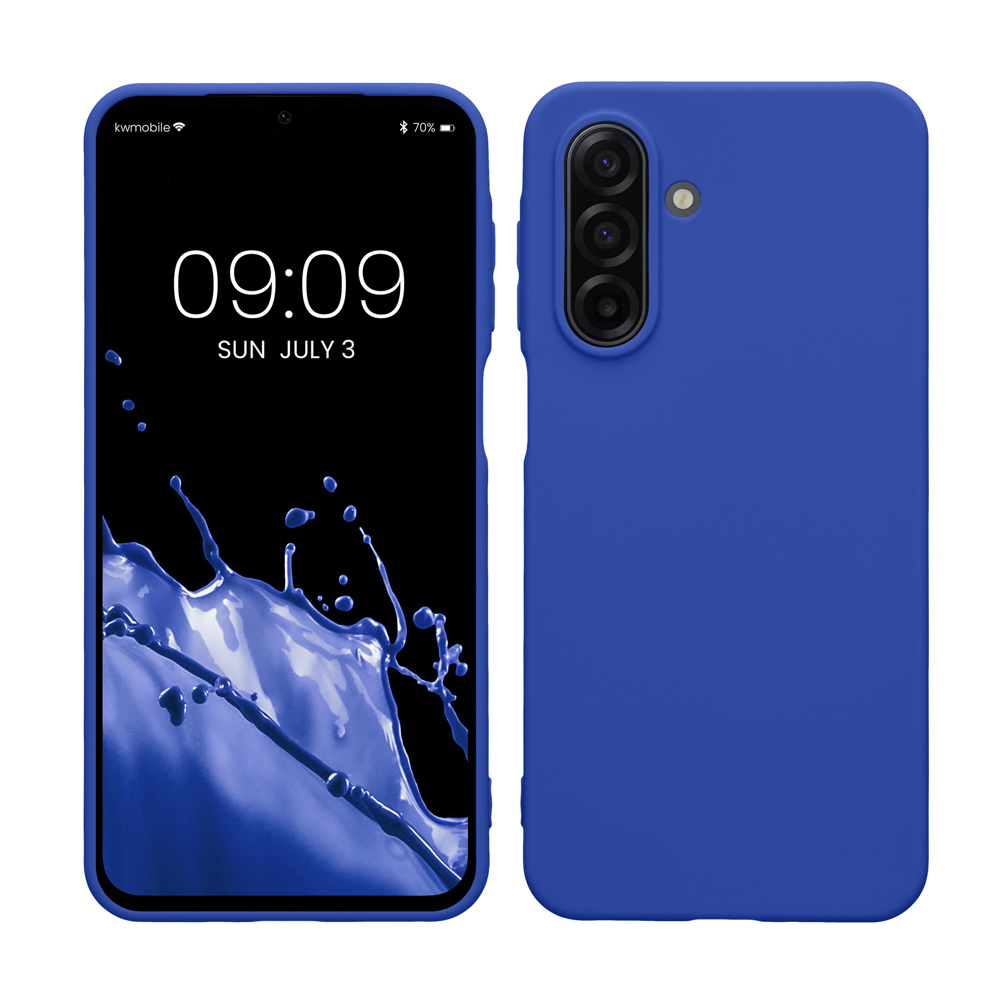 kwmobile měkký ochranný TPU kryt pro Samsung Galaxy A17 4G / 5G, nárazuvzdorný, kompatibilní s bezdrátovým nabíjením, baltská modrá