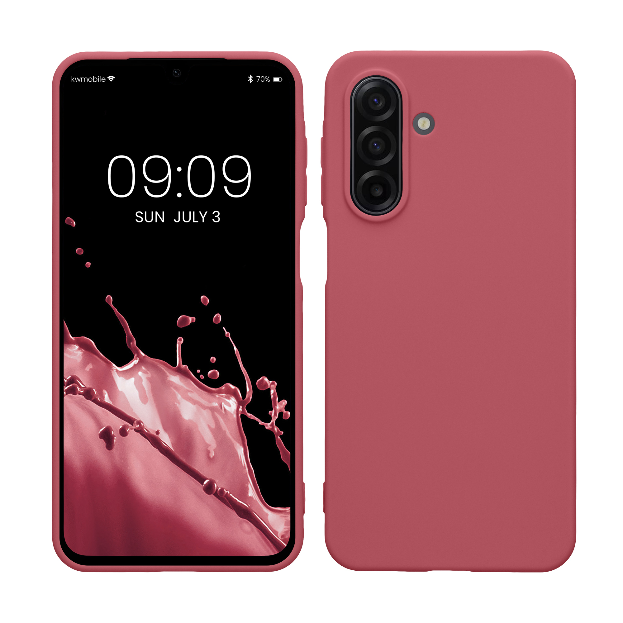 kwmobile měkký ochranný TPU kryt pro Samsung Galaxy A17 4G / 5G, nárazuvzdorný, kompatibilní s bezdrátovým nabíjením, tmavě růžová
