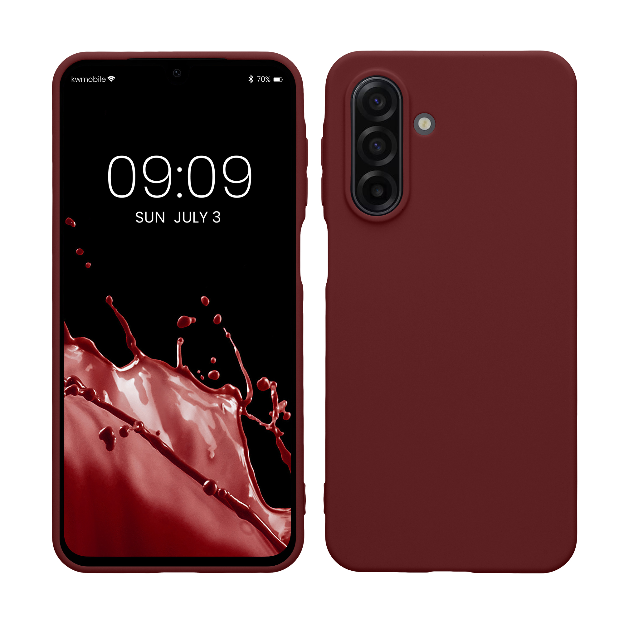 kwmobile měkký ochranný TPU kryt pro Samsung Galaxy A17 4G / 5G, nárazuvzdorný, kompatibilní s bezdrátovým nabíjením, vínově fialová
