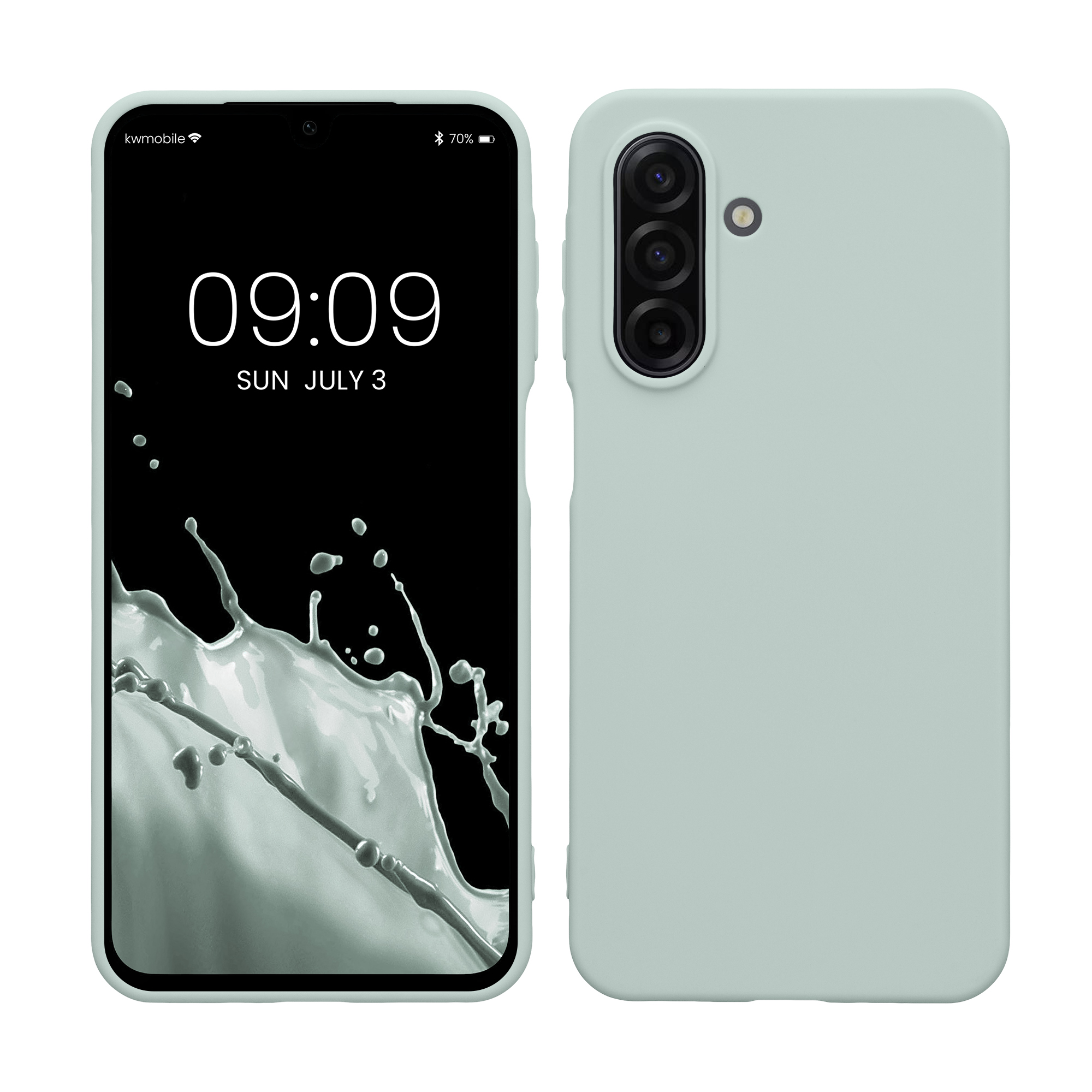 kwmobile měkký ochranný TPU kryt pro Samsung Galaxy A17 4G / 5G, nárazuvzdorný, kompatibilní s bezdrátovým nabíjením, chladivě mátová