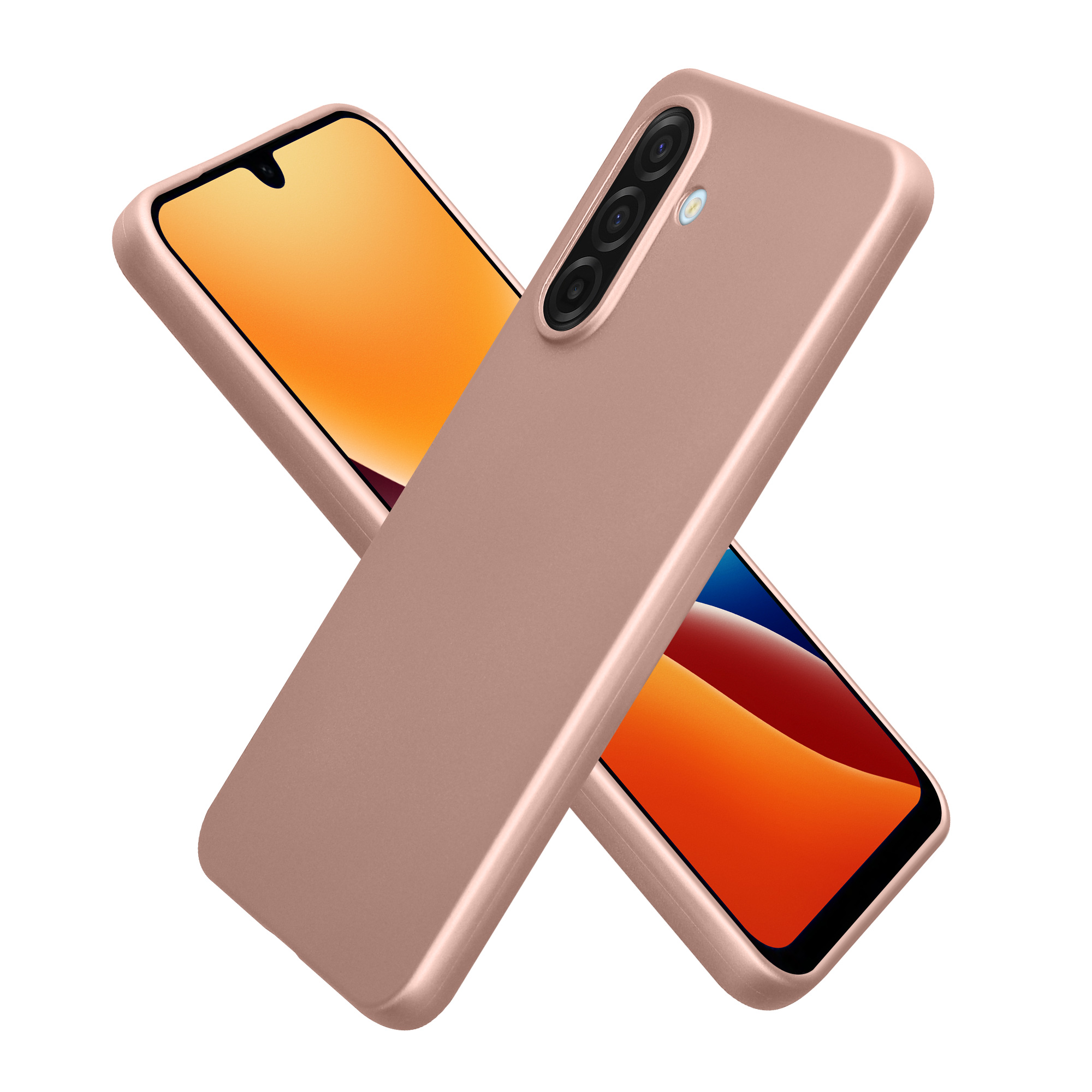 kwmobile tenký měkký metalický TPU silikonový kryt pro Samsung Galaxy A17 4G / 5G, metalicky růžově zlatá