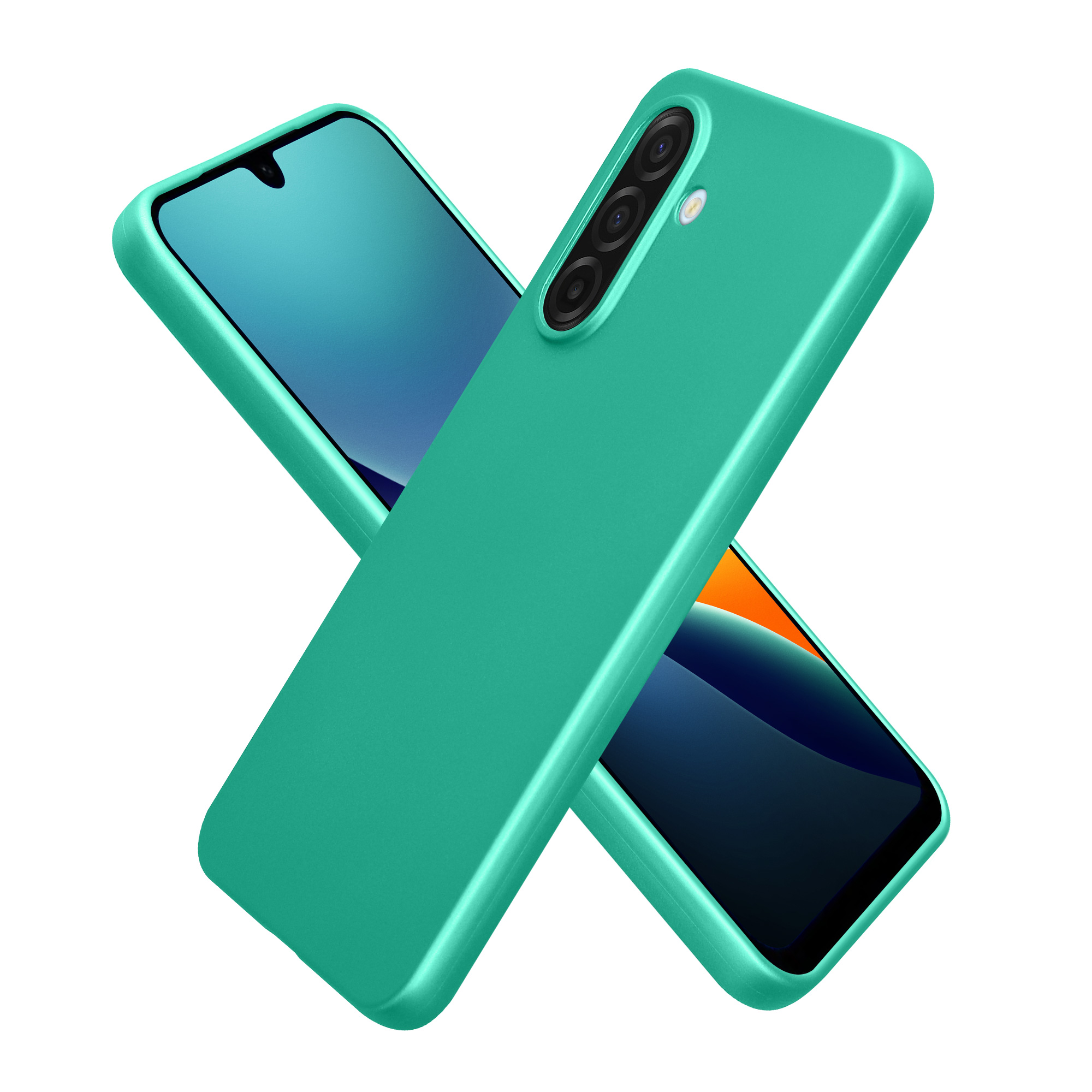 kwmobile tenký měkký metalický TPU silikonový kryt pro Samsung Galaxy A17 4G / 5G, Dark Metallic zelená