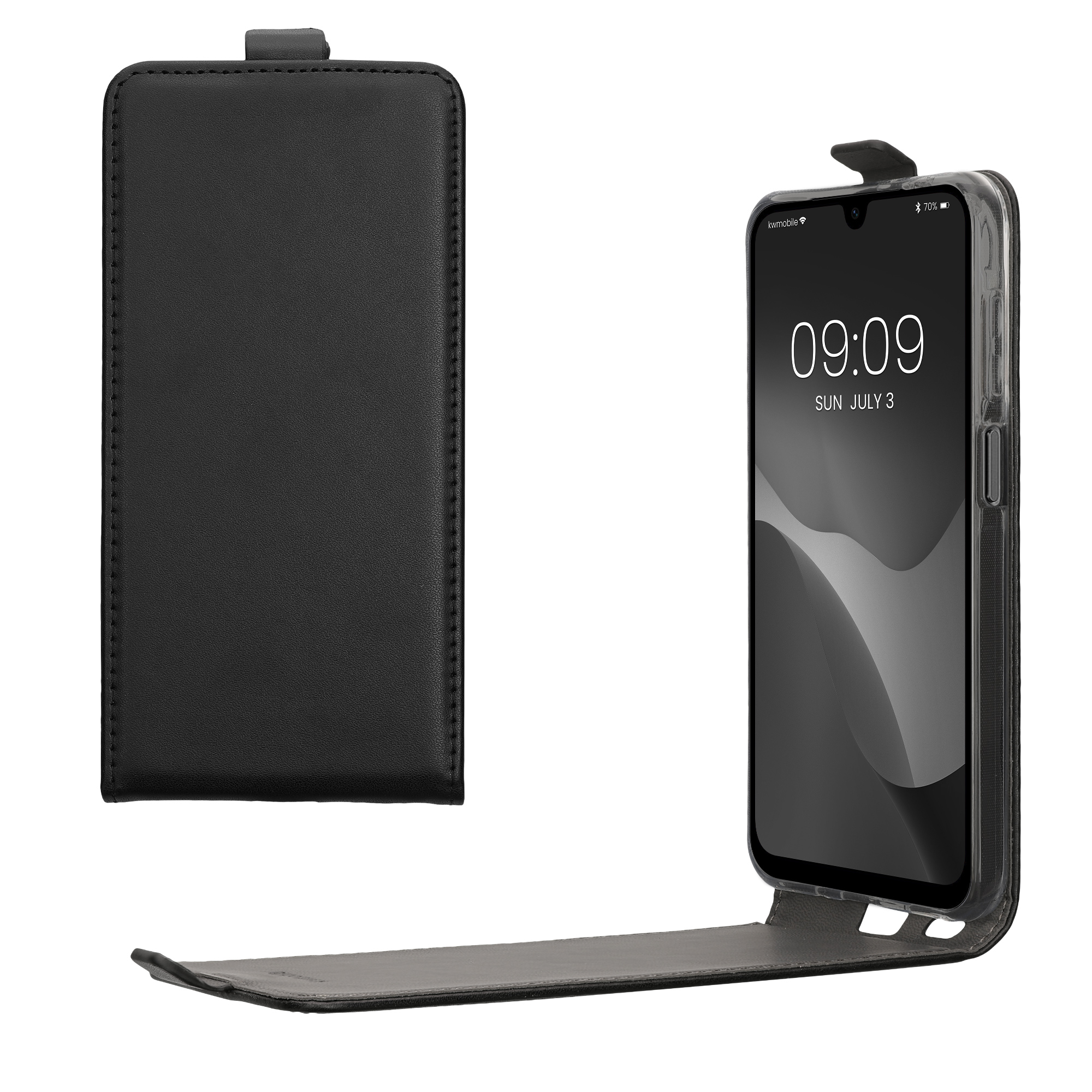 kwmobile Vertical Flip kryt pro Samsung Galaxy A17 4G / 5G - kryt PU Leather ochranný Flip obal with Magnet - černá