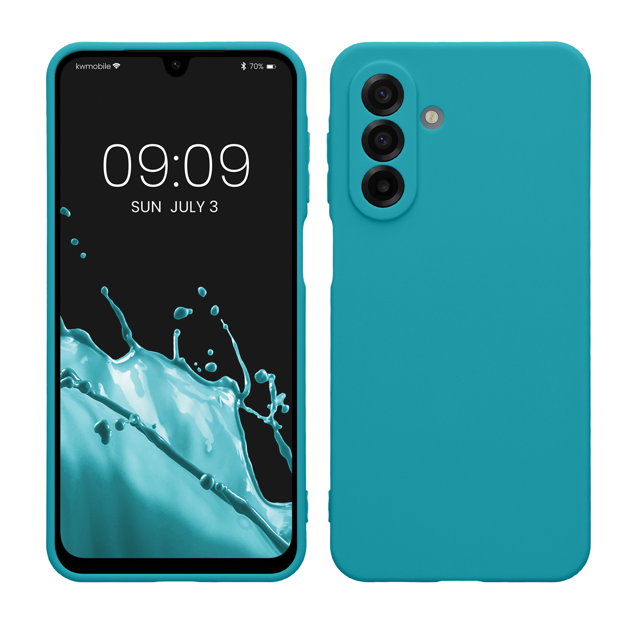 kwmobile tenký ochranný TPU kryt pro Samsung Galaxy A17 4G / 5G, měkký matný povrch, matně petrolejová