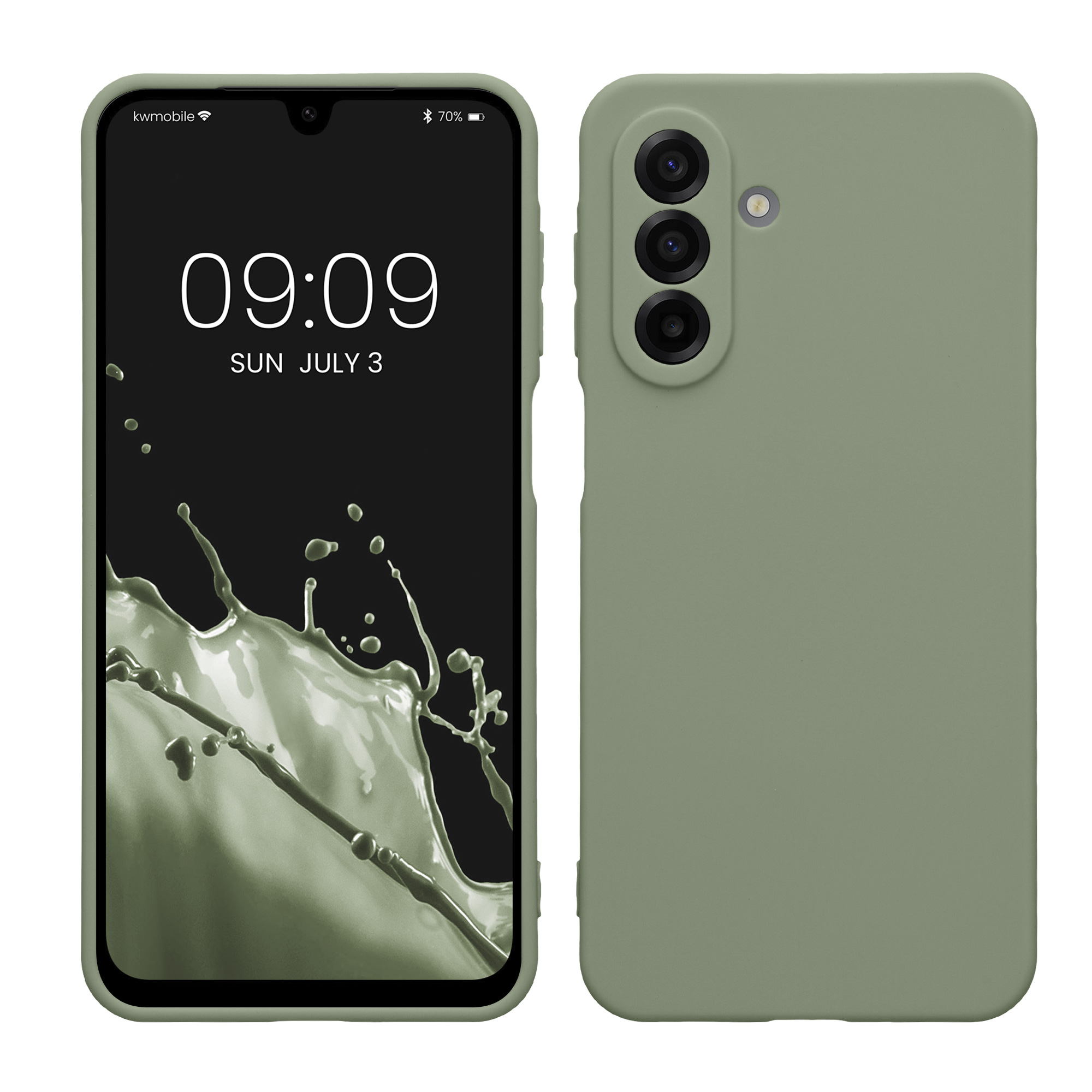 Pouzdro pro Samsung Galaxy A17 4G / 5G kwmobile tenké TPU - šedozelená