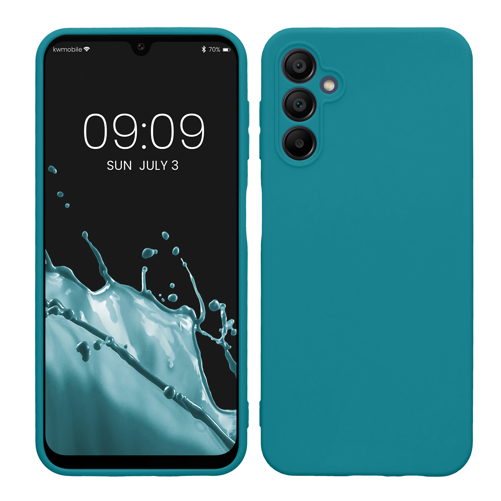 Kryt na mobil Samsung Galaxy A14 5G kwmobile slim matný TPU Matná petrolejová