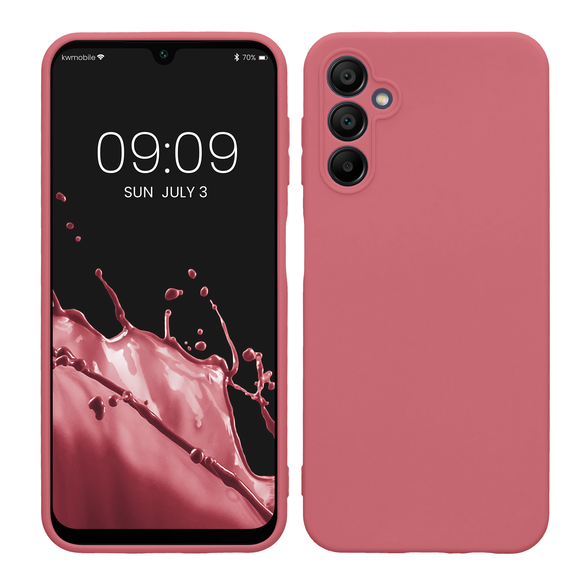 Kryt na mobil Samsung Galaxy A14 5G kwmobile slim matný TPU Tmavě růžová