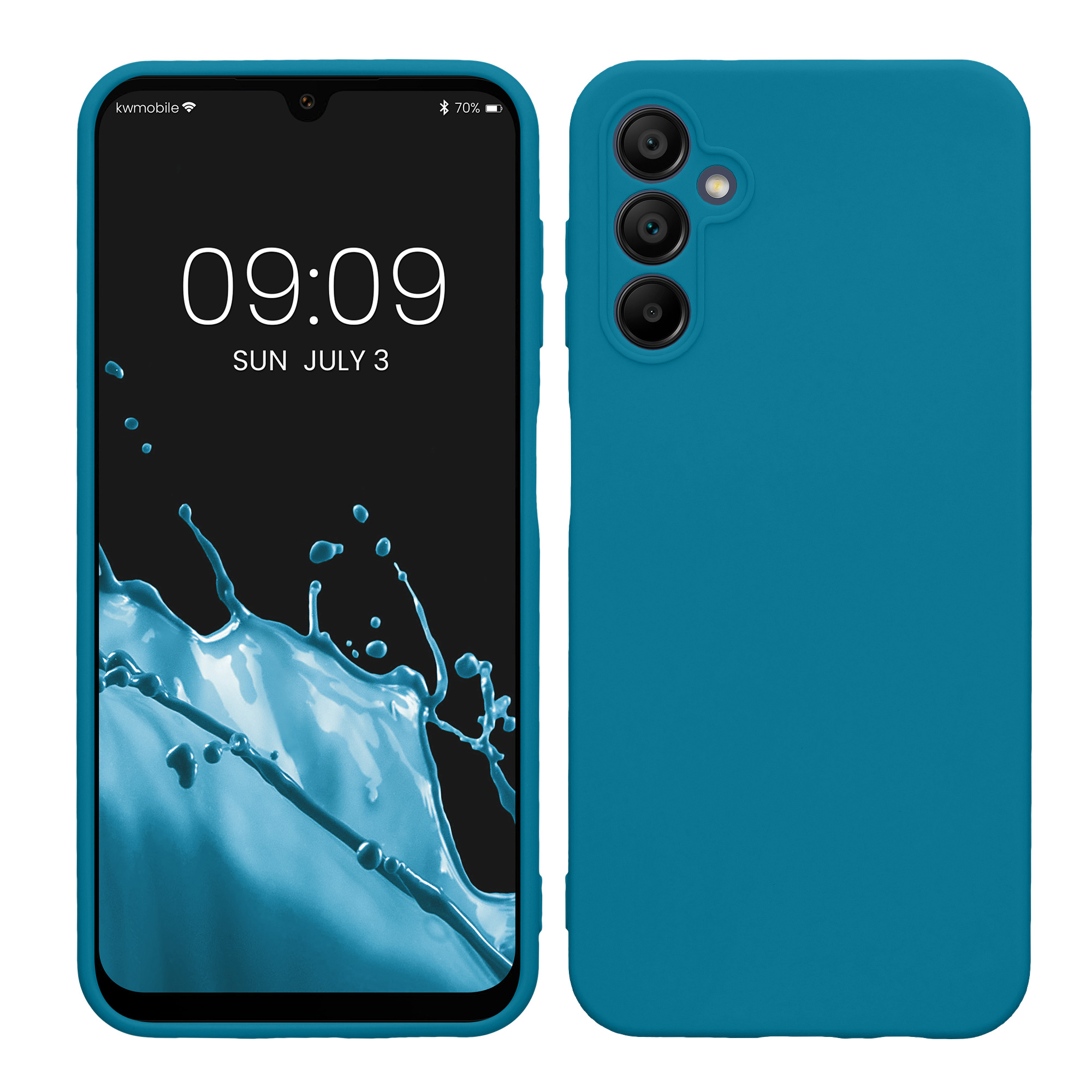 Kryt na mobil Samsung Galaxy A14 5G kwmobile slim matný TPU Karibská modrá