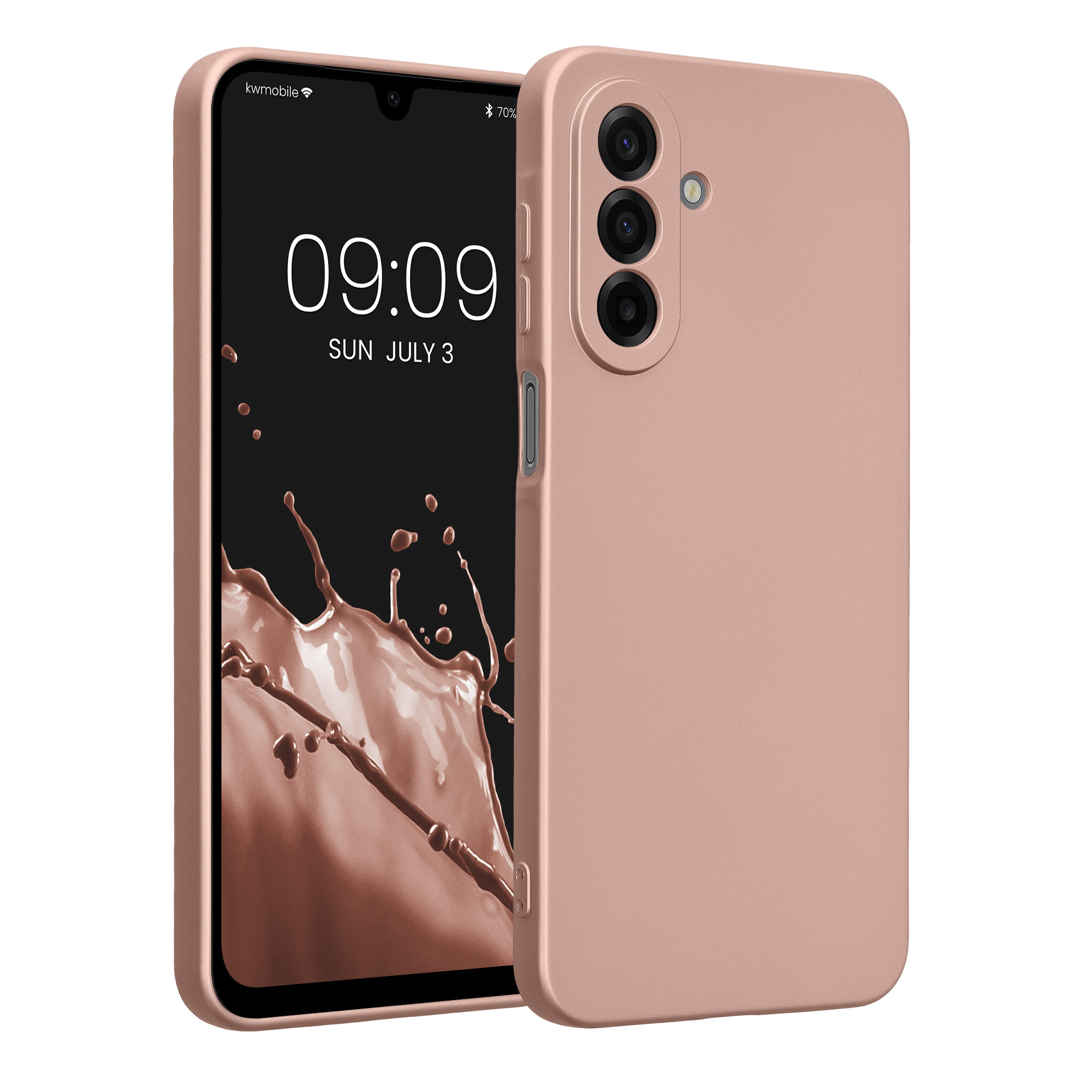 Metalický kryt na mobil Samsung Galaxy A17 4G / 5G kwmobile metalicky rose gold