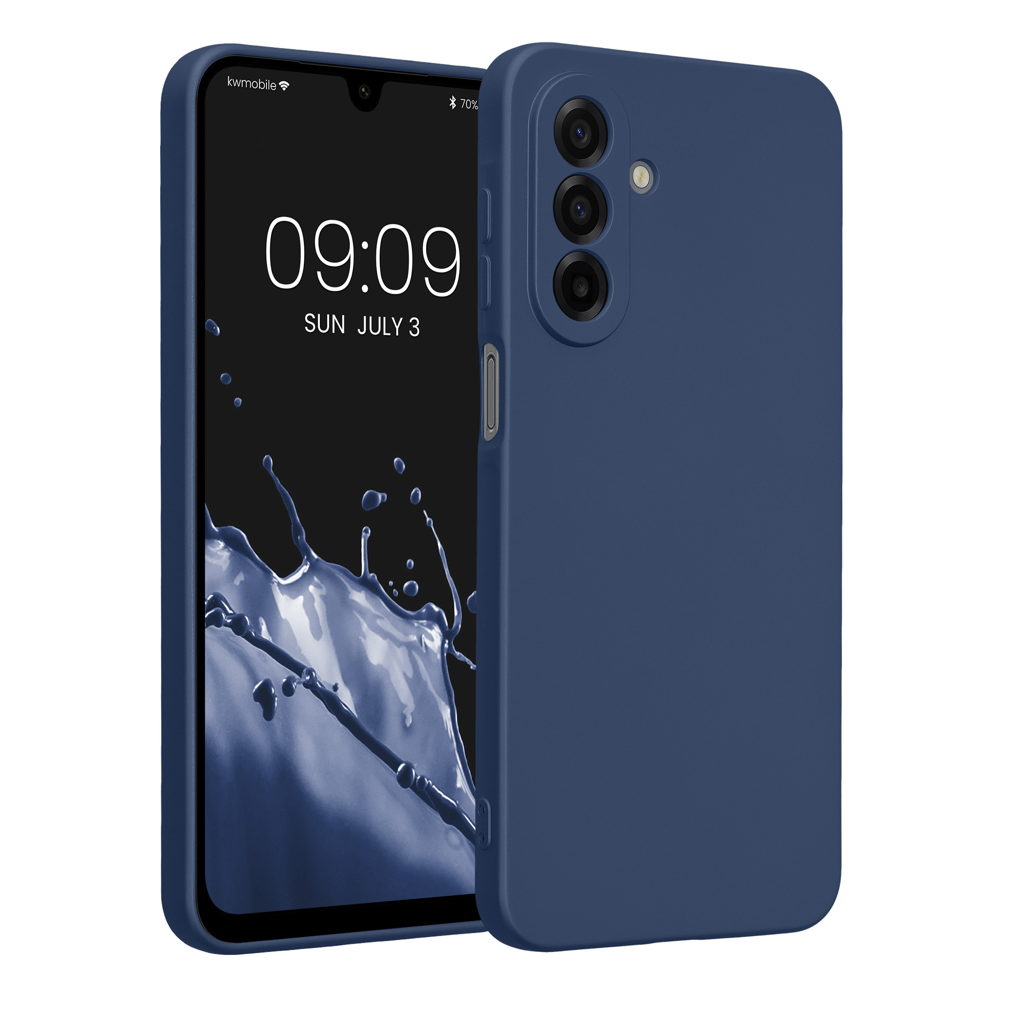 Metalický kryt na mobil Samsung Galaxy A17 4G / 5G kwmobile metalicky modrý