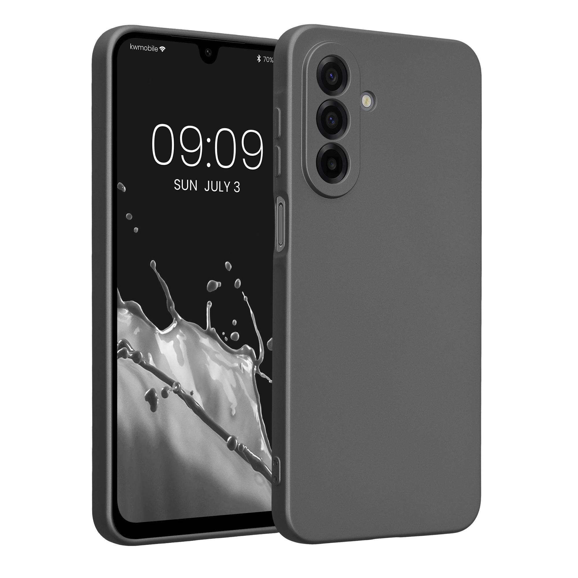 Metalický kryt na mobil Samsung Galaxy A17 4G / 5G kwmobile metalicky šedý