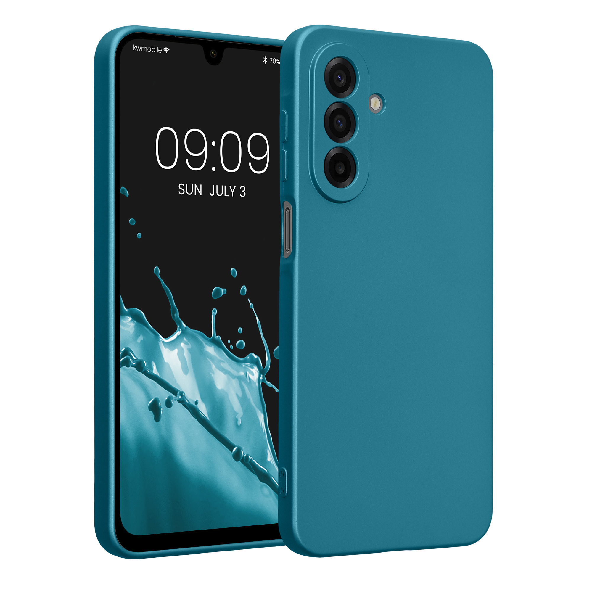 Metalický kryt na mobil Samsung Galaxy A17 4G / 5G kwmobile metalicky karibsky modrý