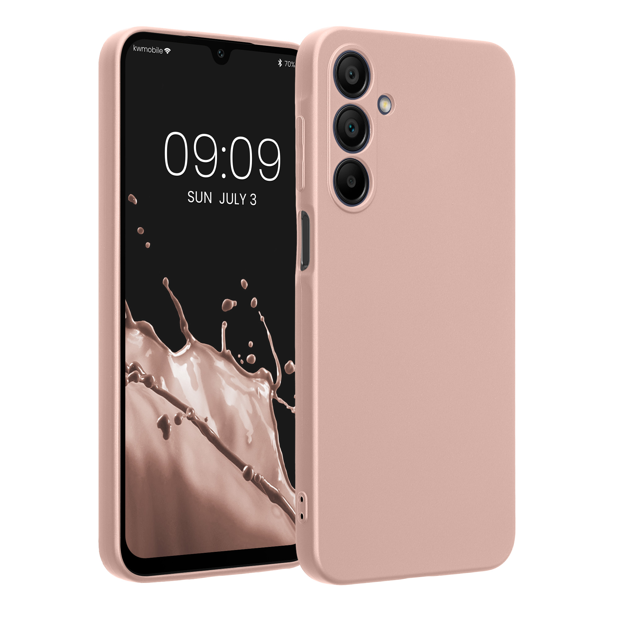 Kryt na mobil Samsung Galaxy A16 5G kwmobile TPU metalický Metalická růžová zlatá
