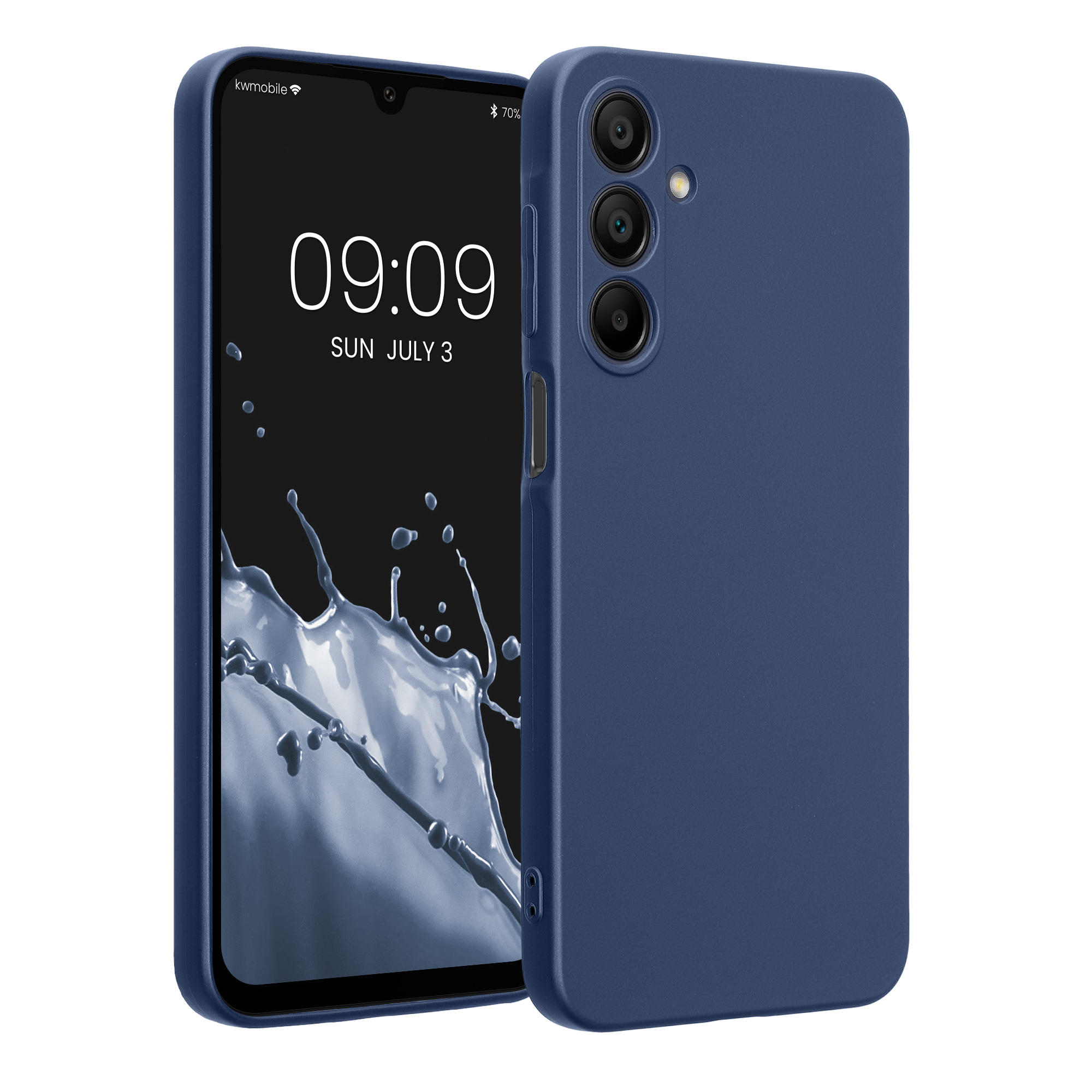 Kryt na mobil Samsung Galaxy A16 5G kwmobile TPU metalický Metalická modrá