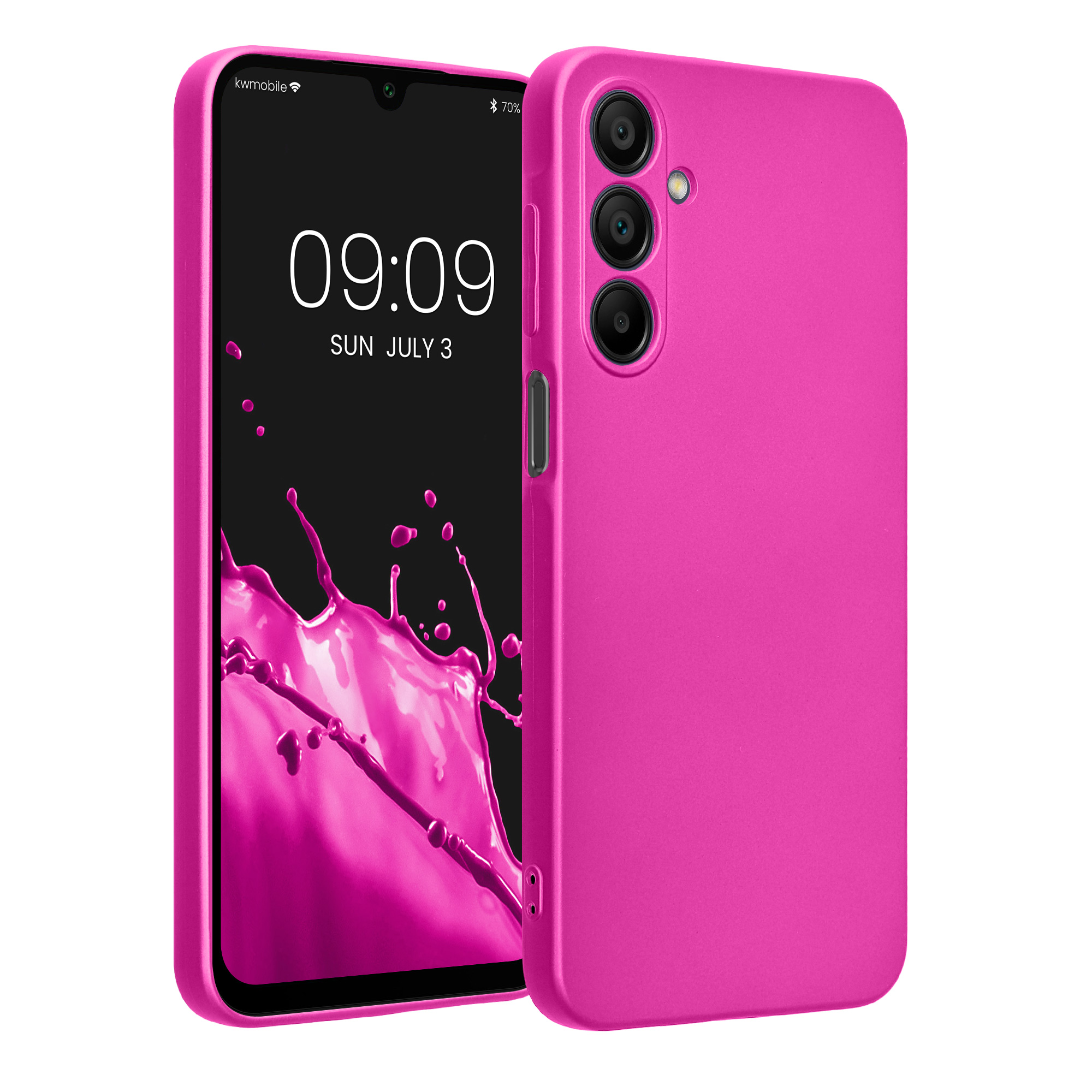 Kryt na mobil Samsung Galaxy A16 5G kwmobile TPU metalický Metalická růžová