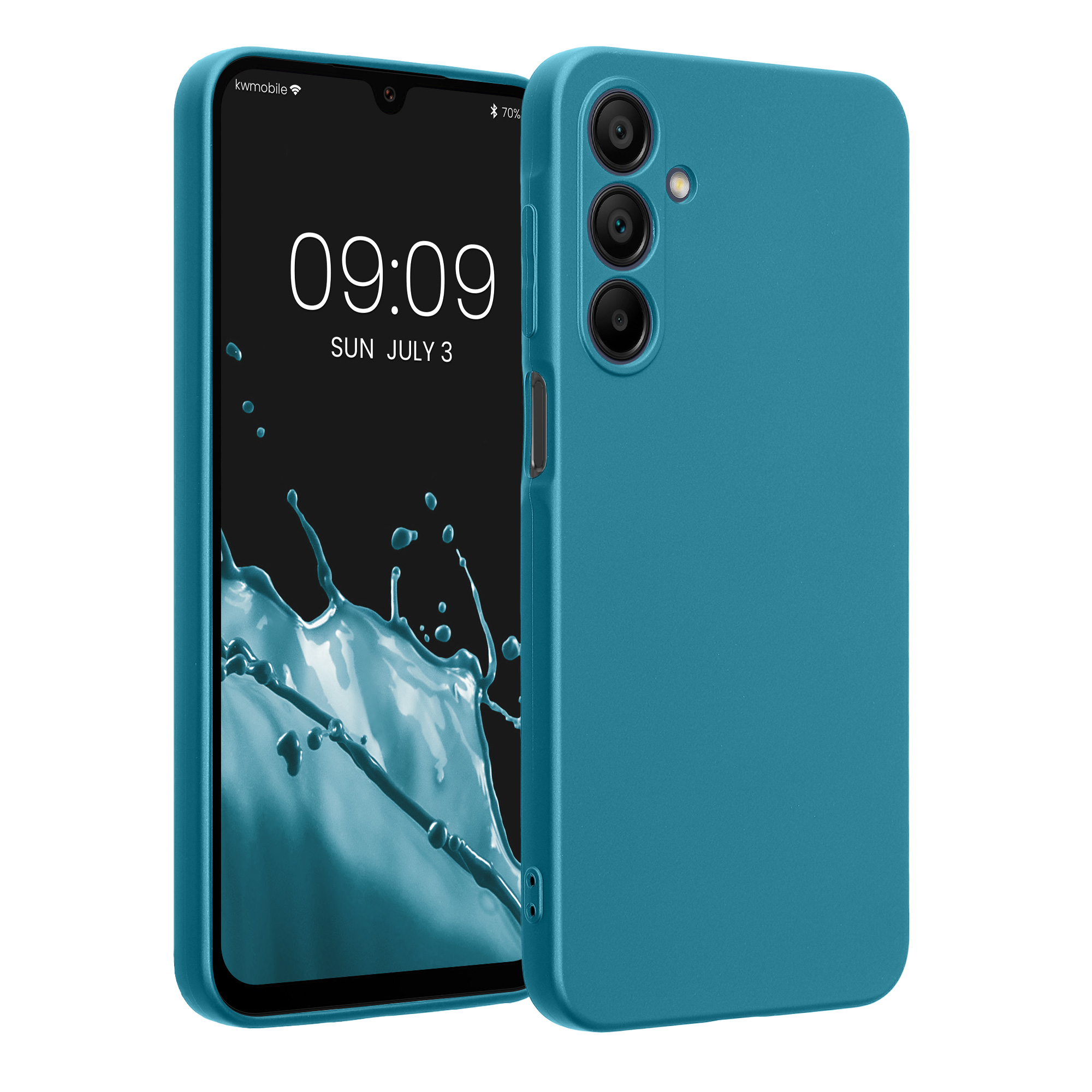 Kryt na mobil Samsung Galaxy A16 5G kwmobile TPU metalický Metalická karibská modrá