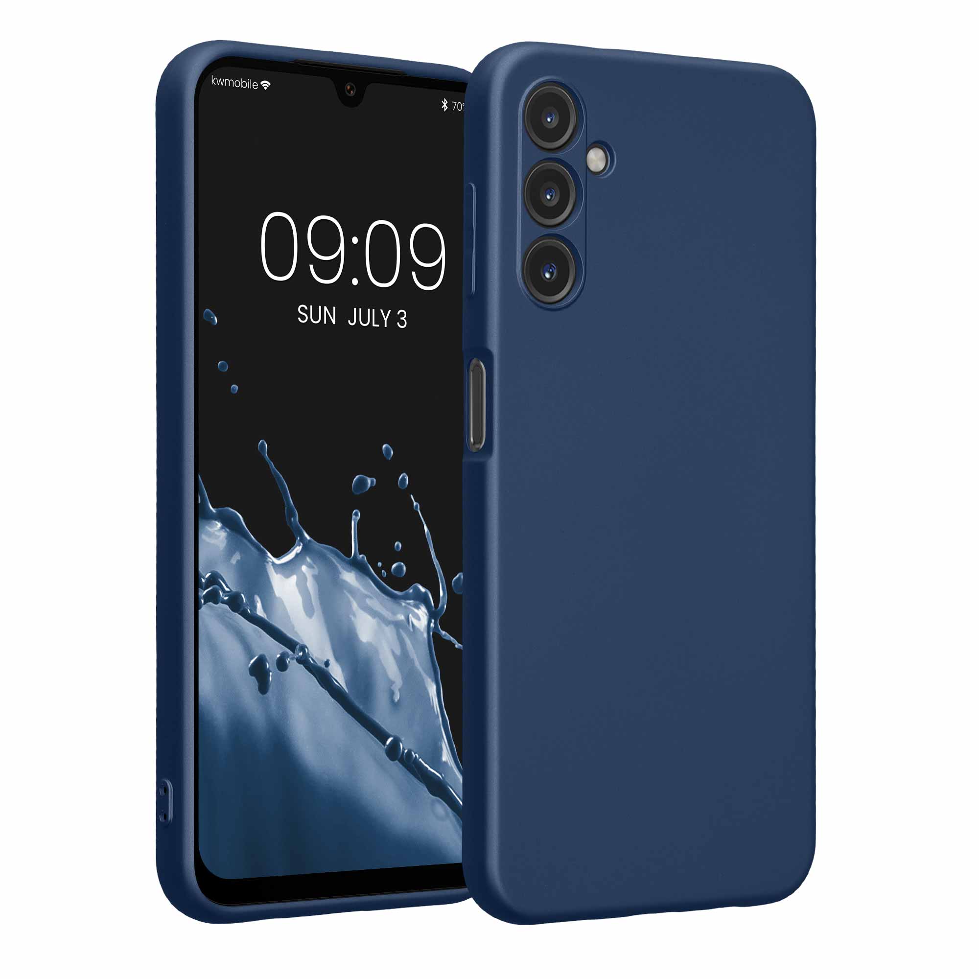 Kryt na mobil Samsung Galaxy A14 5G kwmobile TPU metalický Metalická modrá