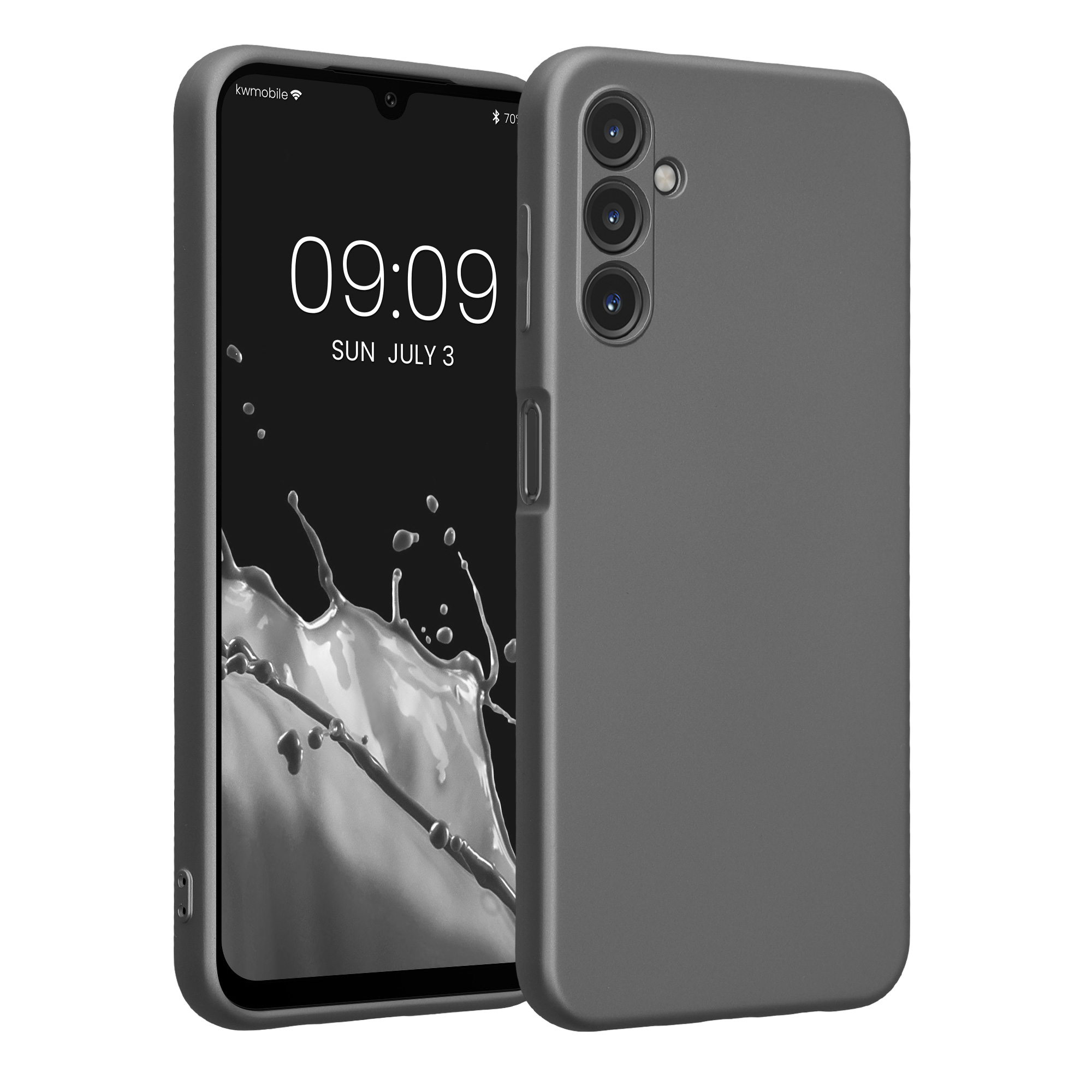 Kryt na mobil Samsung Galaxy A14 5G kwmobile TPU metalický Metalická šedá