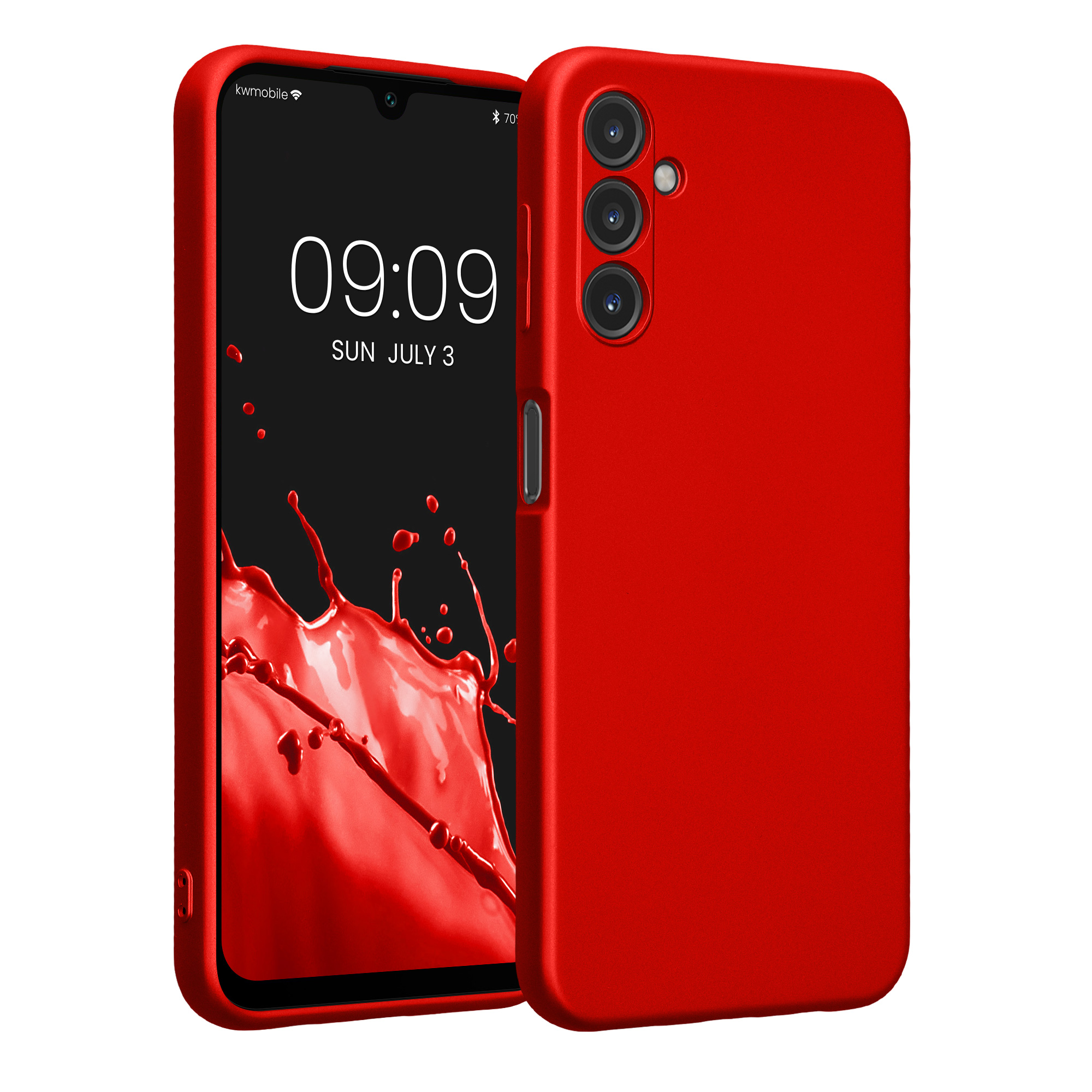 Kryt na mobil Samsung Galaxy A14 5G kwmobile TPU metalický Metalická tmavě červená