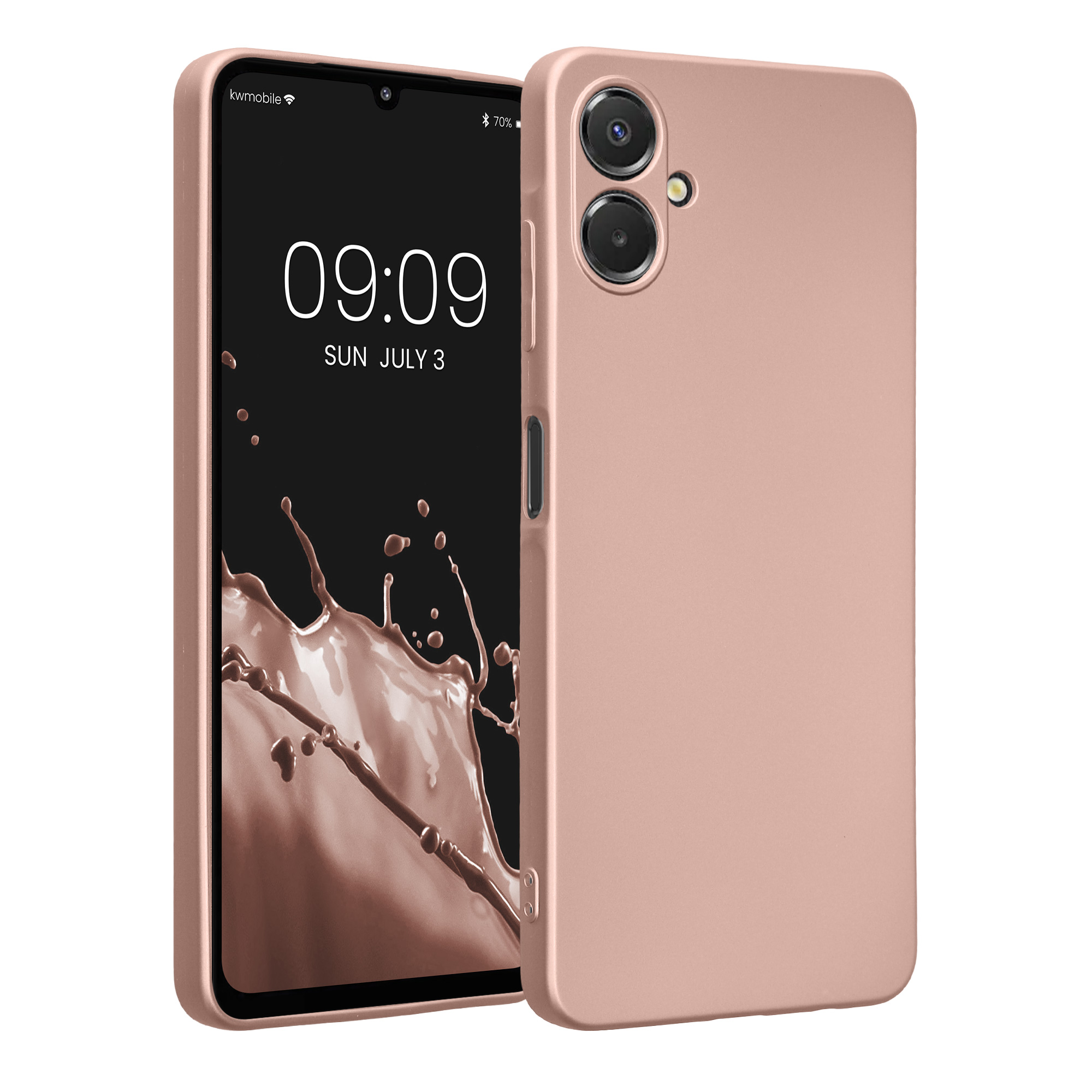 Kryt na mobil Samsung Galaxy A06 kwmobile Metallic metalicky rose gold