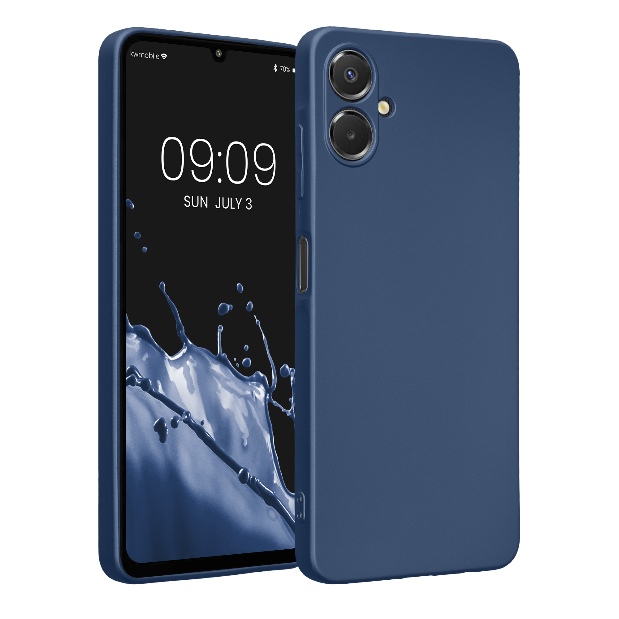 Kryt na mobil Samsung Galaxy A06 kwmobile Metallic metalicky modrý