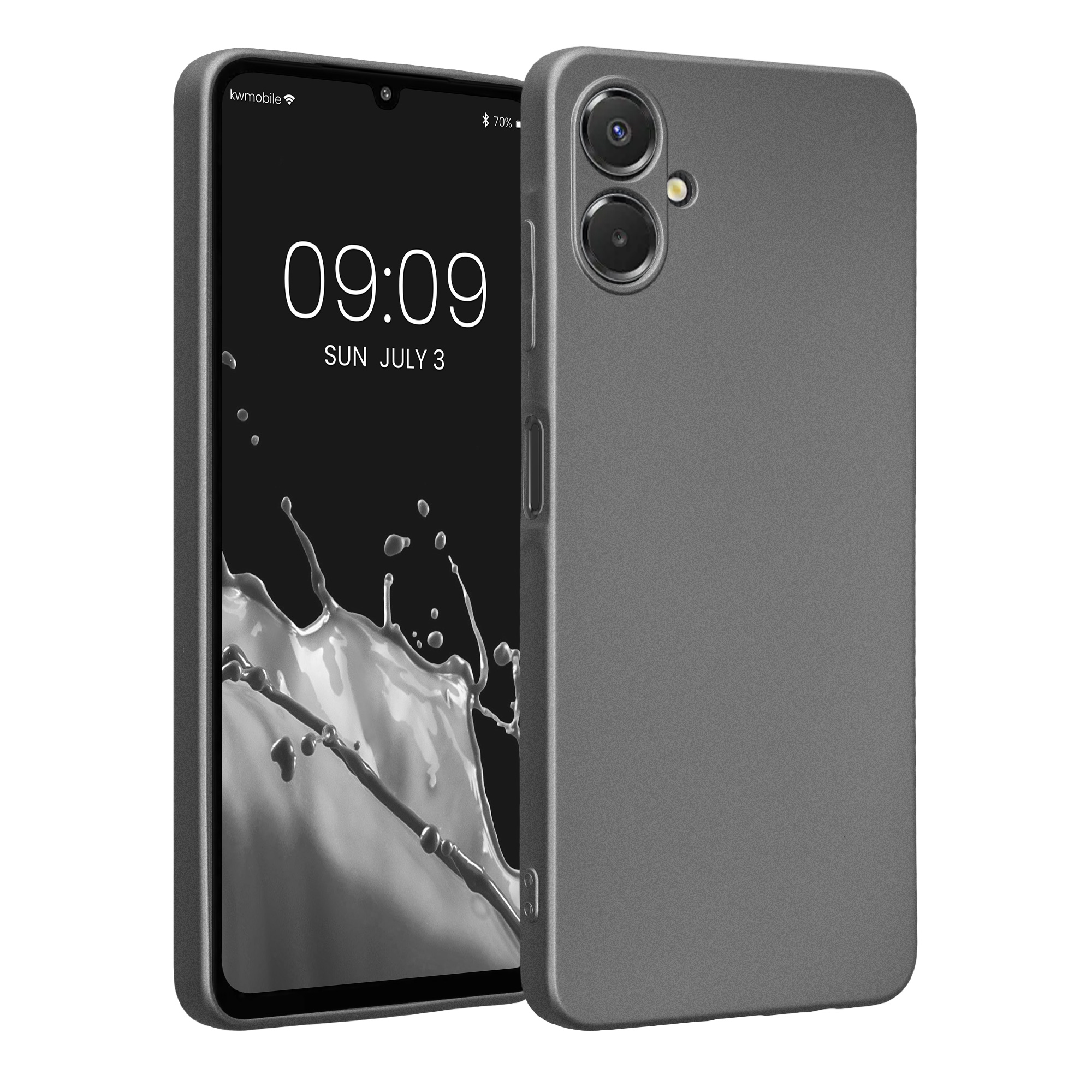 Kryt na mobil Samsung Galaxy A06 kwmobile Metallic metalicky šedý