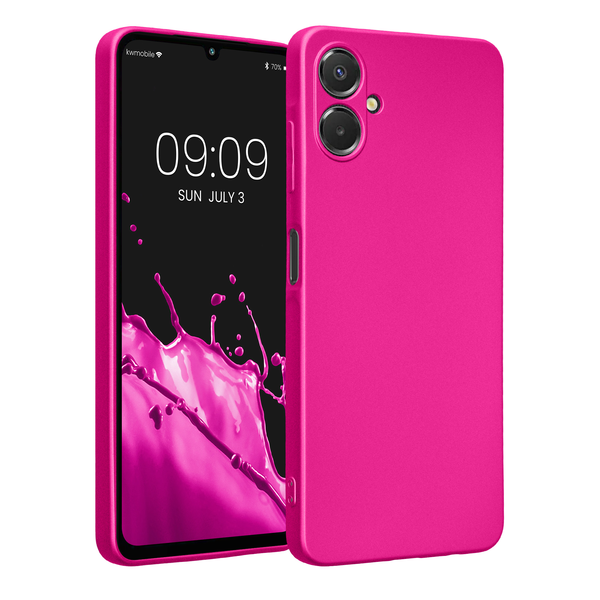 Kryt na mobil Samsung Galaxy A06 kwmobile Metallic metalicky růžový