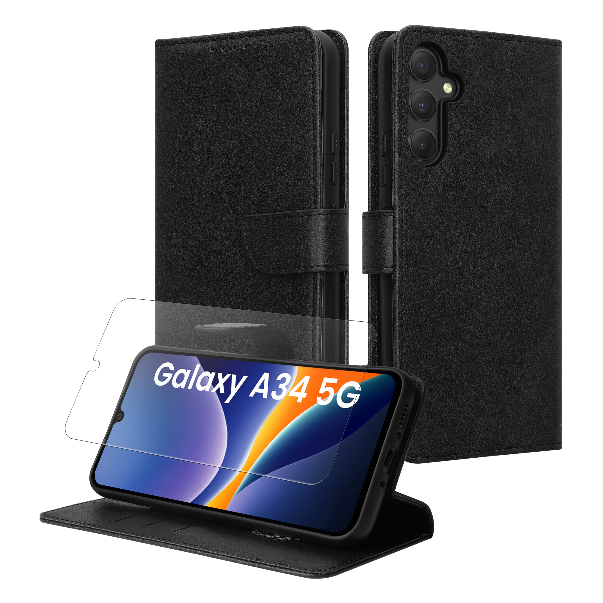Peněženkové pouzdro na mobil Samsung Galaxy A34 5G - Wallet kwmobile černé