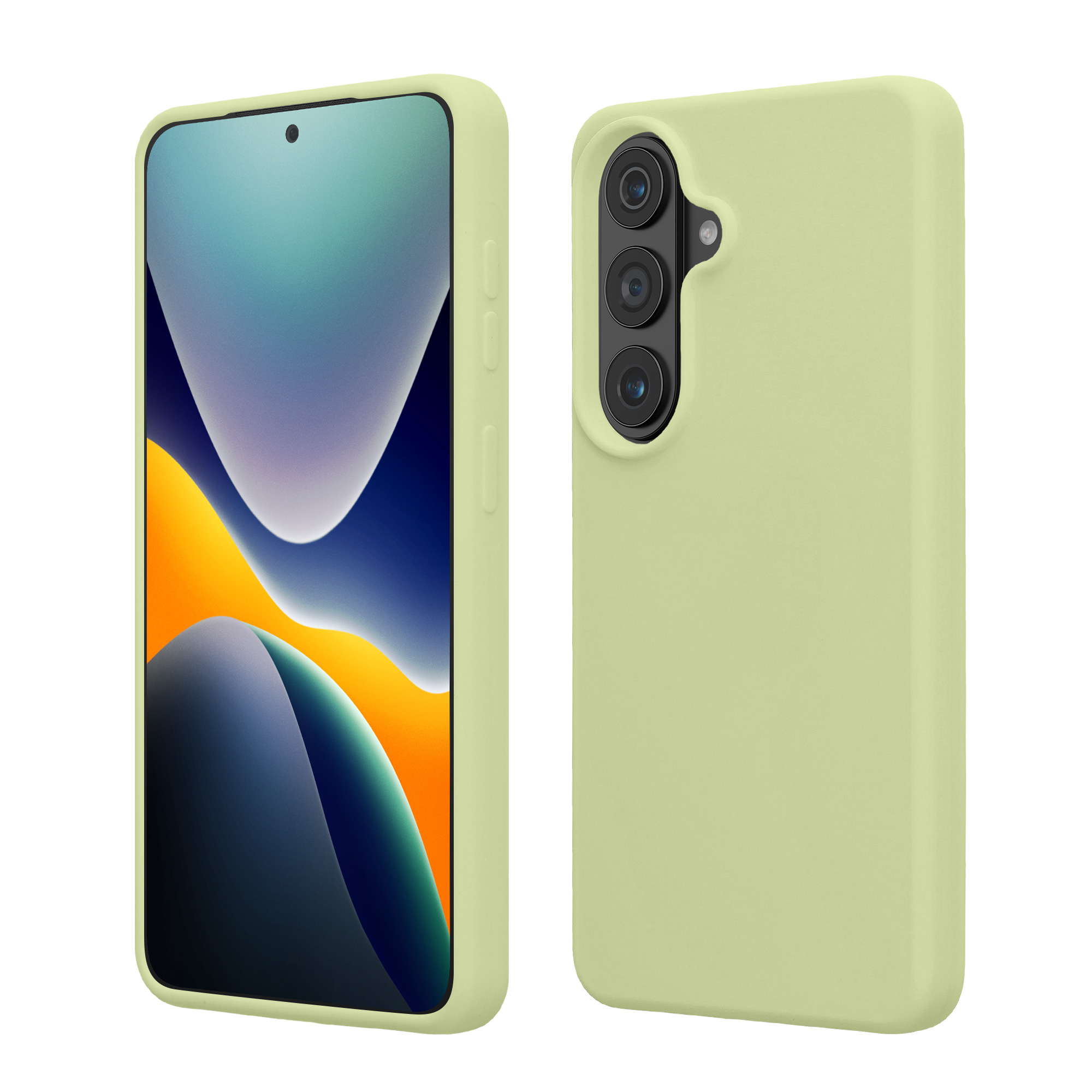 Silikonový kryt pro Samsung Galaxy S26, nárazuvzdorný, pro bezdrátové nabíjení kwmobile ‑ pistáciově zelená