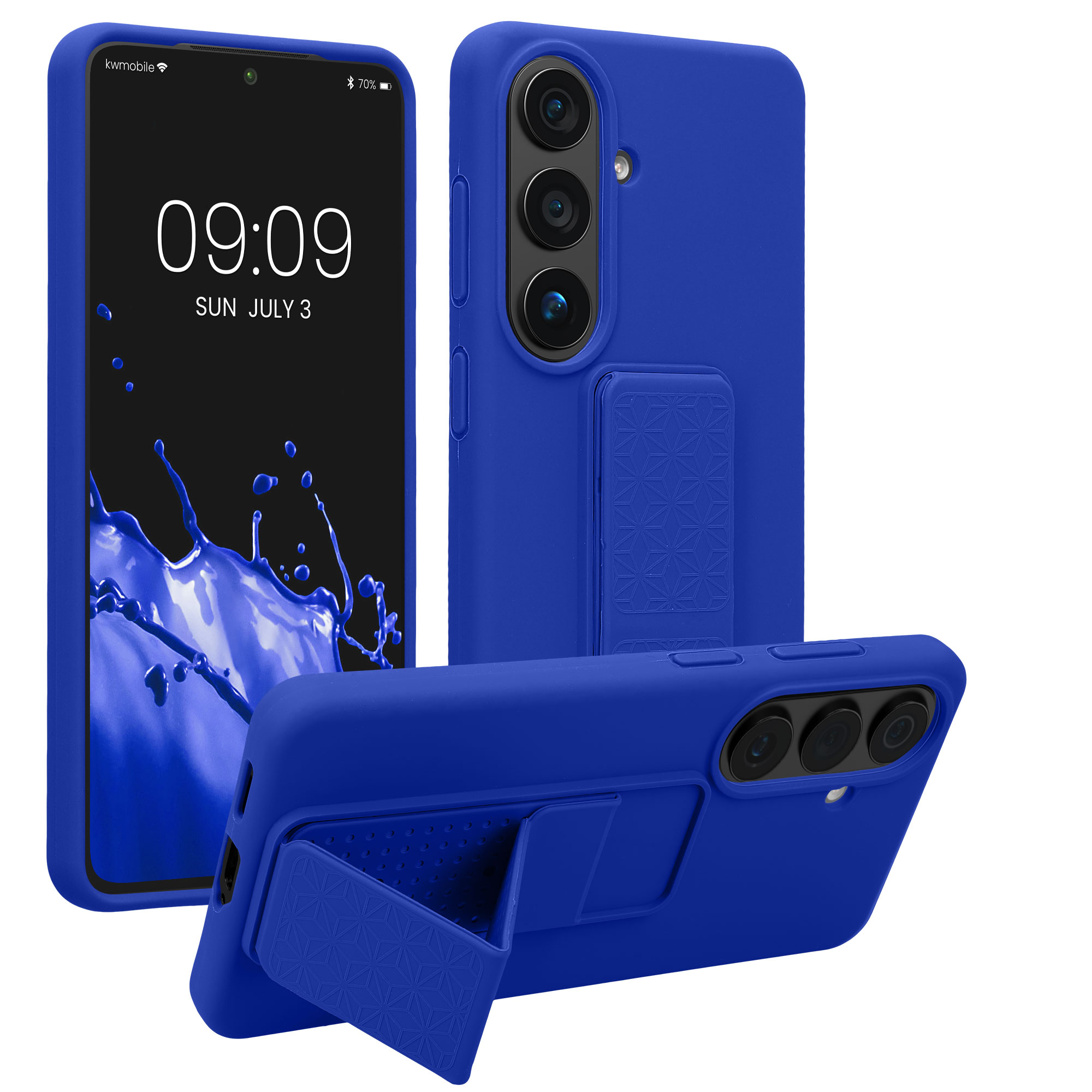 Pouzdro pro Samsung Galaxy S26 kwmobile se stojánkem s poutkem silikonové - baltská modrá