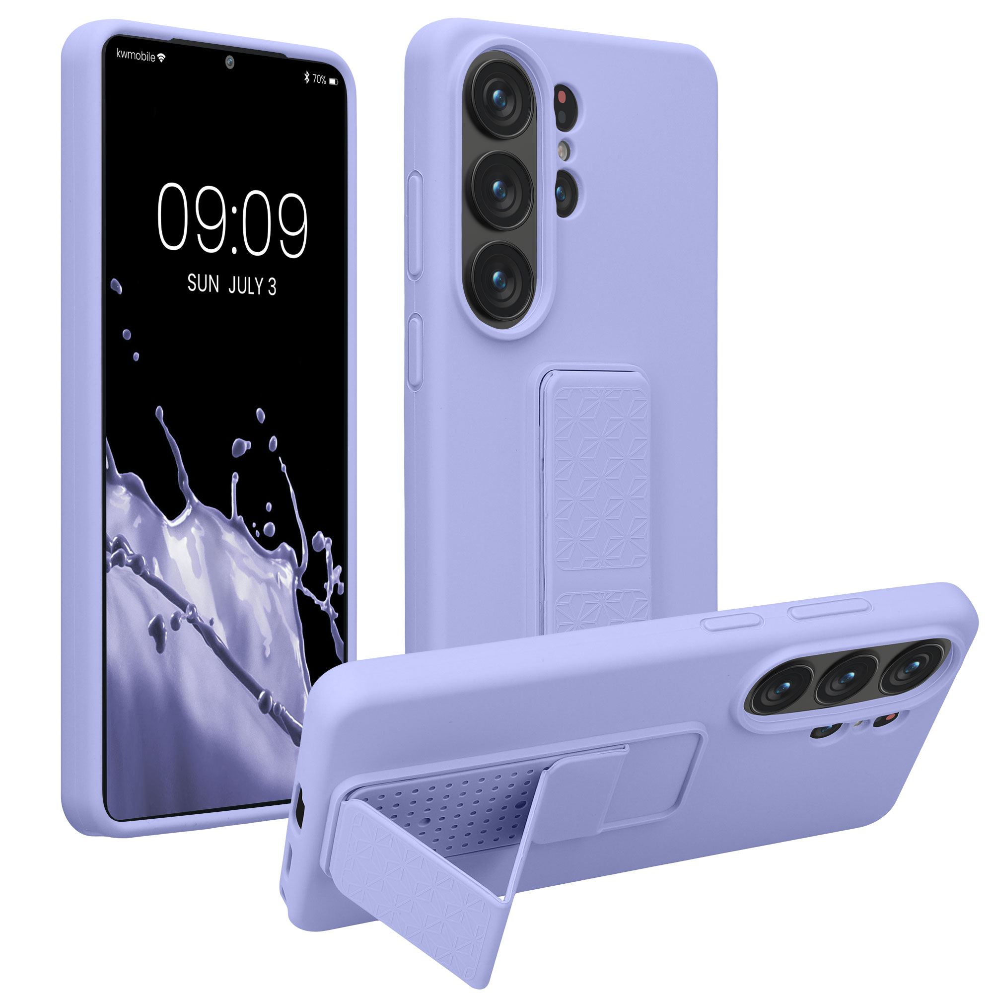 Pouzdro pro Samsung Galaxy S26 Ultra kwmobile se stojánkem s poutkem silikonové - levandulová