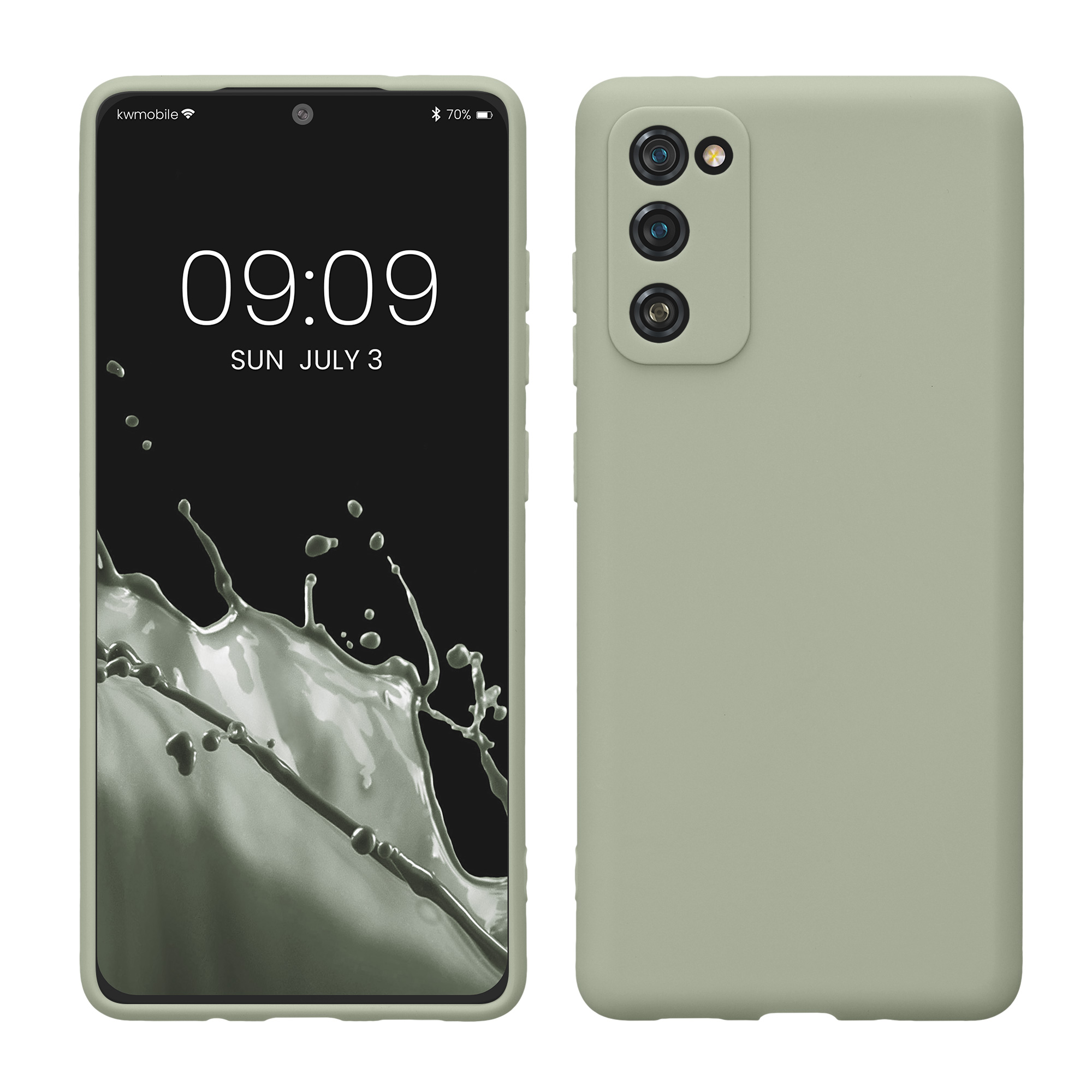 Pouzdro pro Samsung Galaxy S20 FE kwmobile tenké TPU - šedozelená