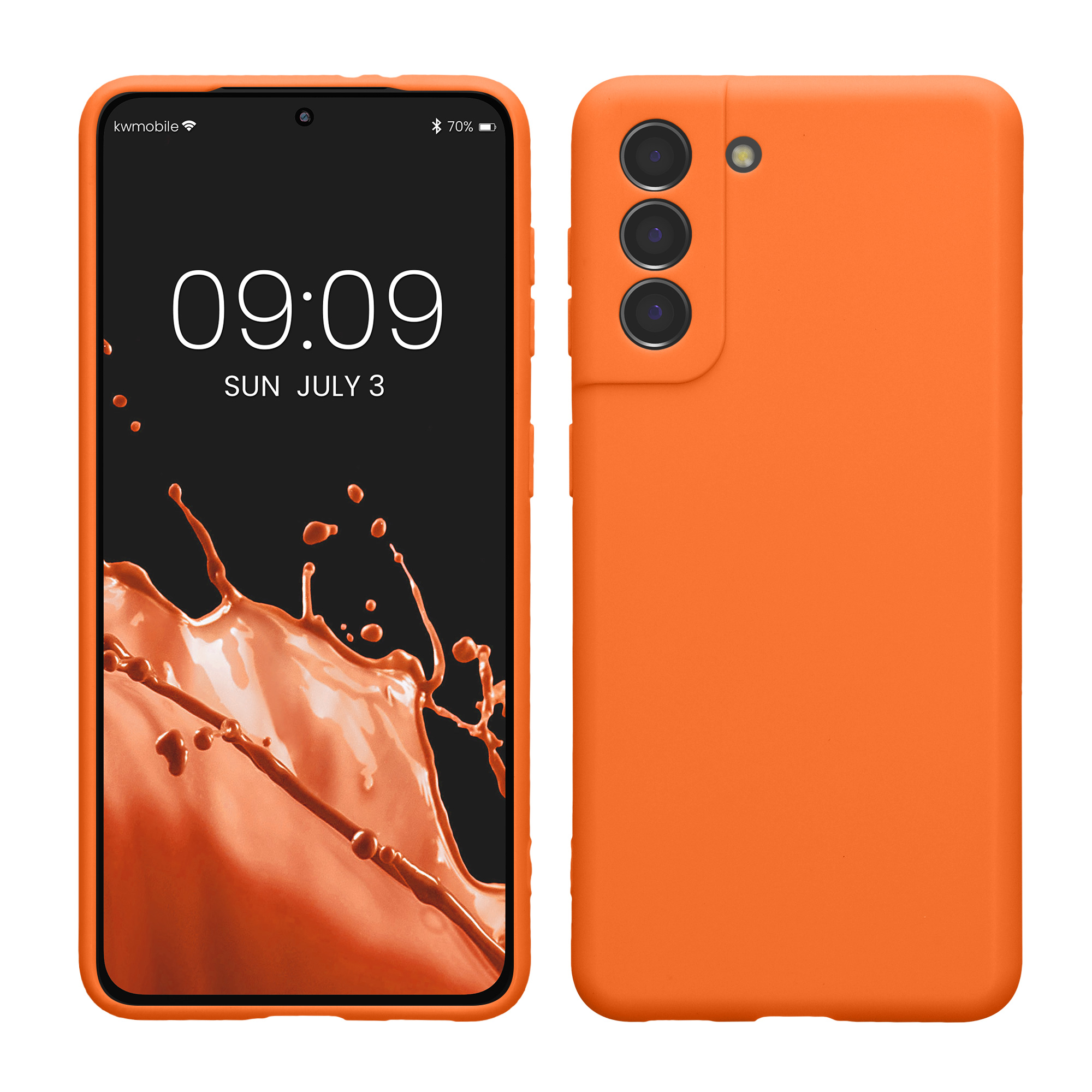 Matný kryt na mobil Samsung Galaxy S21 kwmobile ovocně oranžový