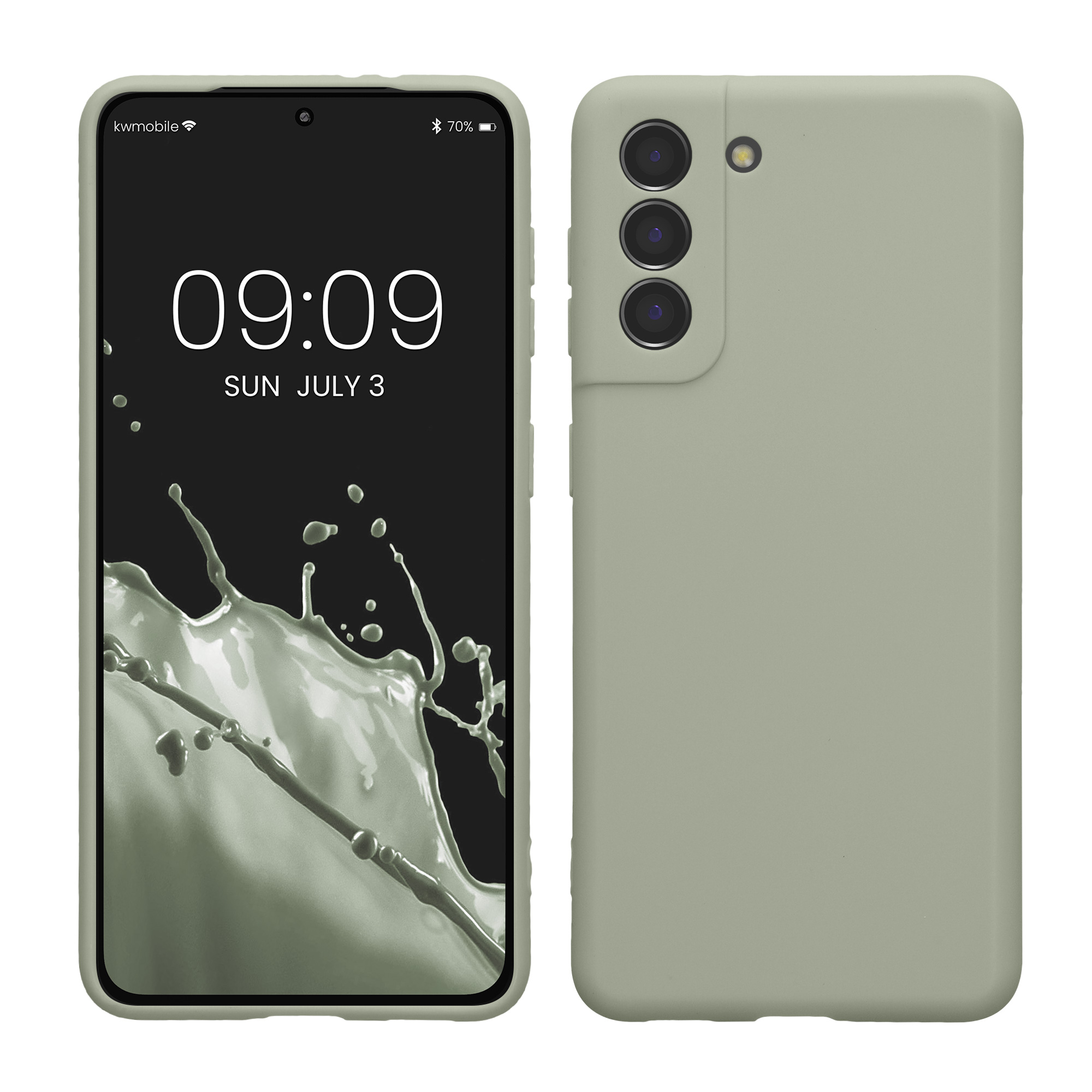 Pouzdro pro Samsung Galaxy S21 kwmobile tenké TPU - šedozelená
