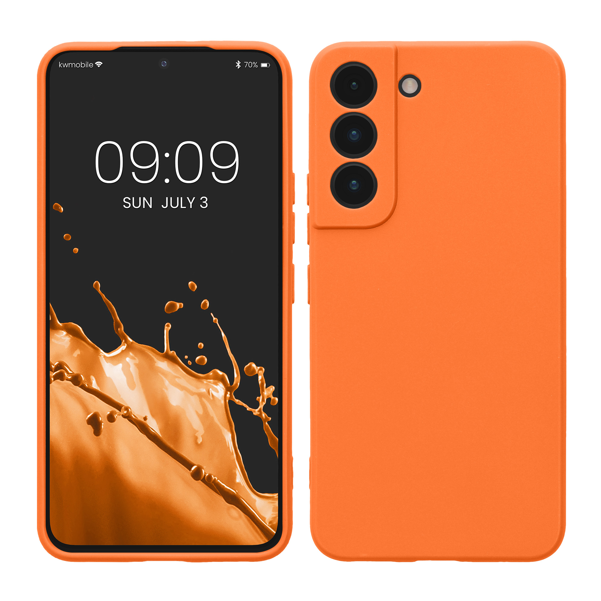 Kryt na mobil Galaxy S22 kwmobile Soft Matte ovocně oranžová
